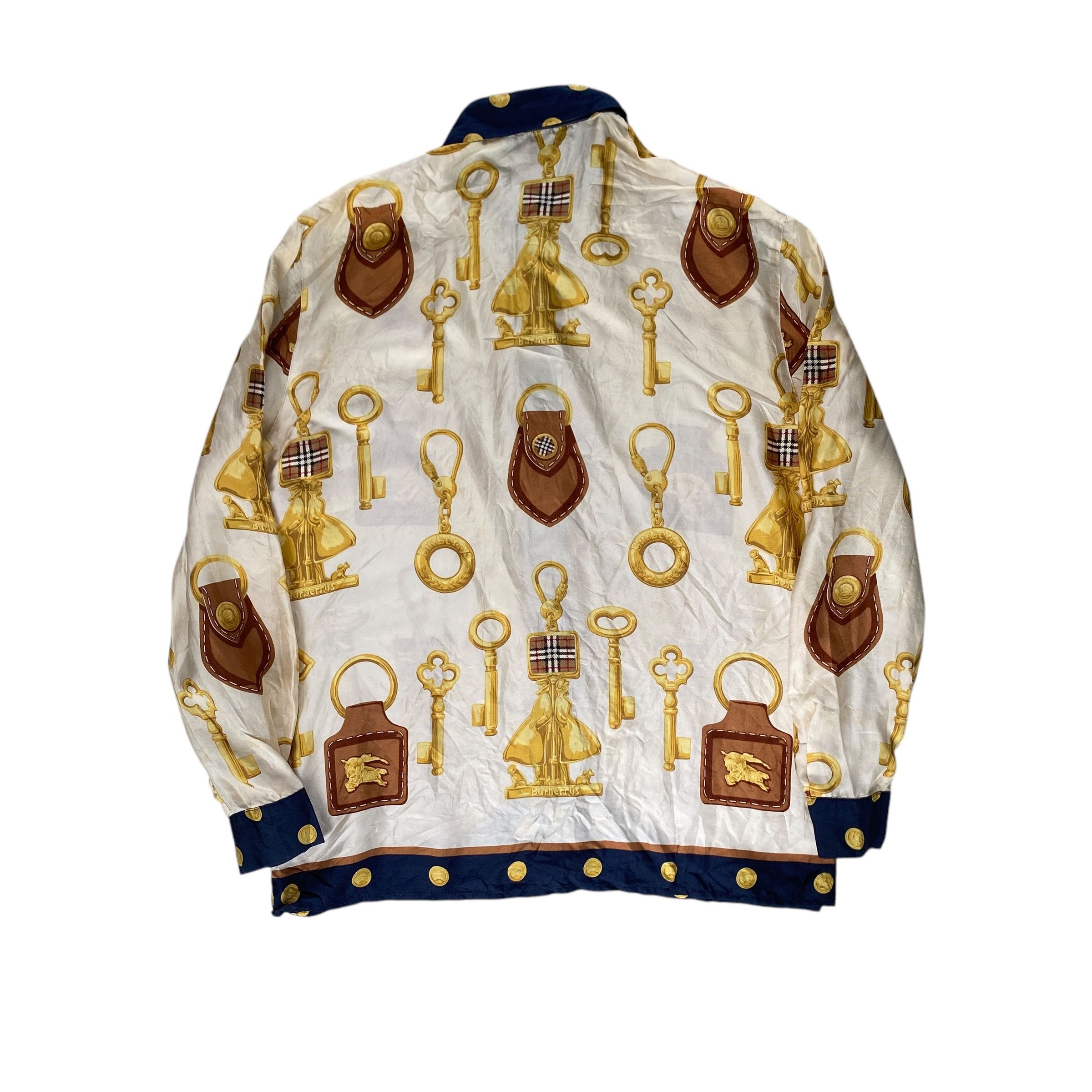 Burberry × Vintage Vintage Burberrys Silk Full Print Shirts Size M / US 6-8 / IT 42-44 - 3 Thumbnail