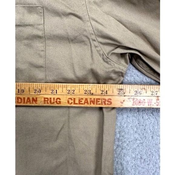 SafTbak VINTAGE Saftbak Shirt Mens Medium Khaki 100% Cotton Button-Down Long Sleeve Pocket Size US M / EU 48-50 / 2 - 7 Thumbnail