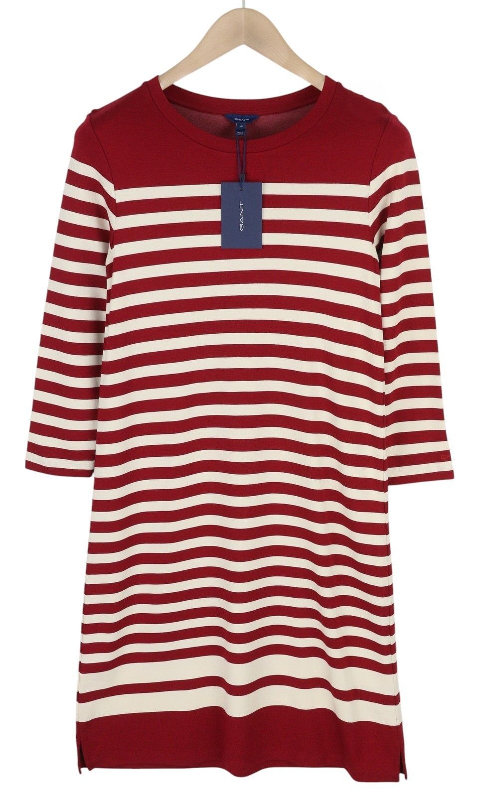 Gant STRIPED SHIFT S Burgundy Round Neck Dress 85006 Size S / US 4 / IT 40 - 1 Thumbnail