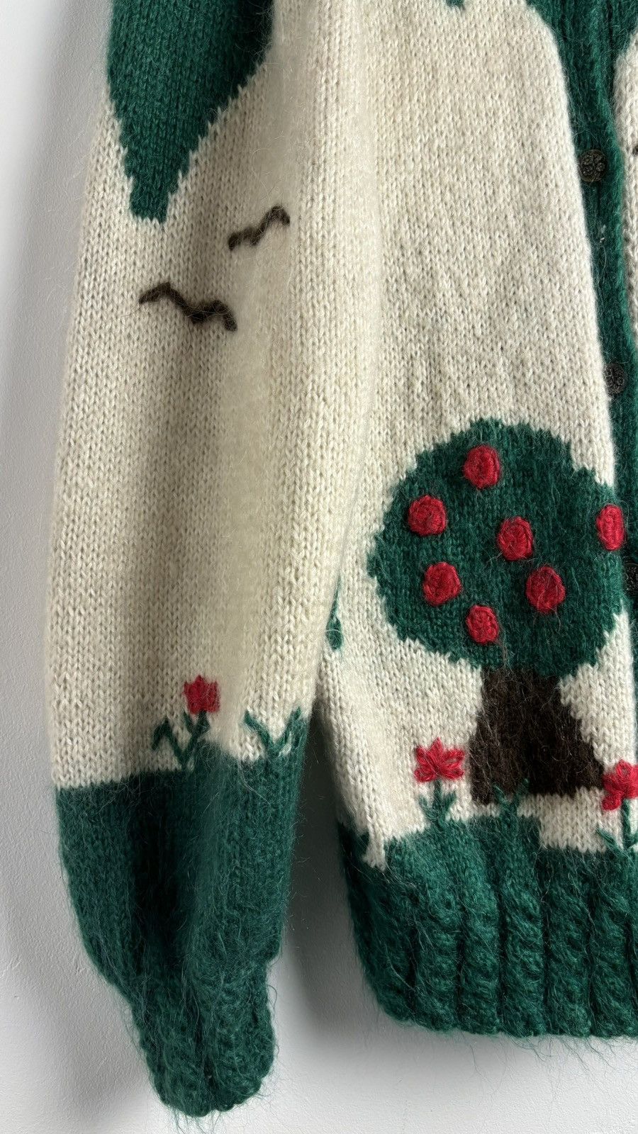 Handmade Vintage Mohair Pond Life Knitted Cardigan Size ONE SIZE - 5 Thumbnail