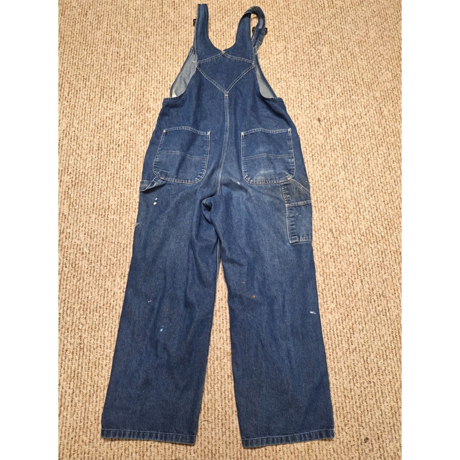 Denime Vintage Roebuck & Co. Denim Carpenter Jeans Overalls 90s Distressed Dark Blue 40 Mens Regular 40s Paint Size US 40 / EU 56 - 5 Thumbnail