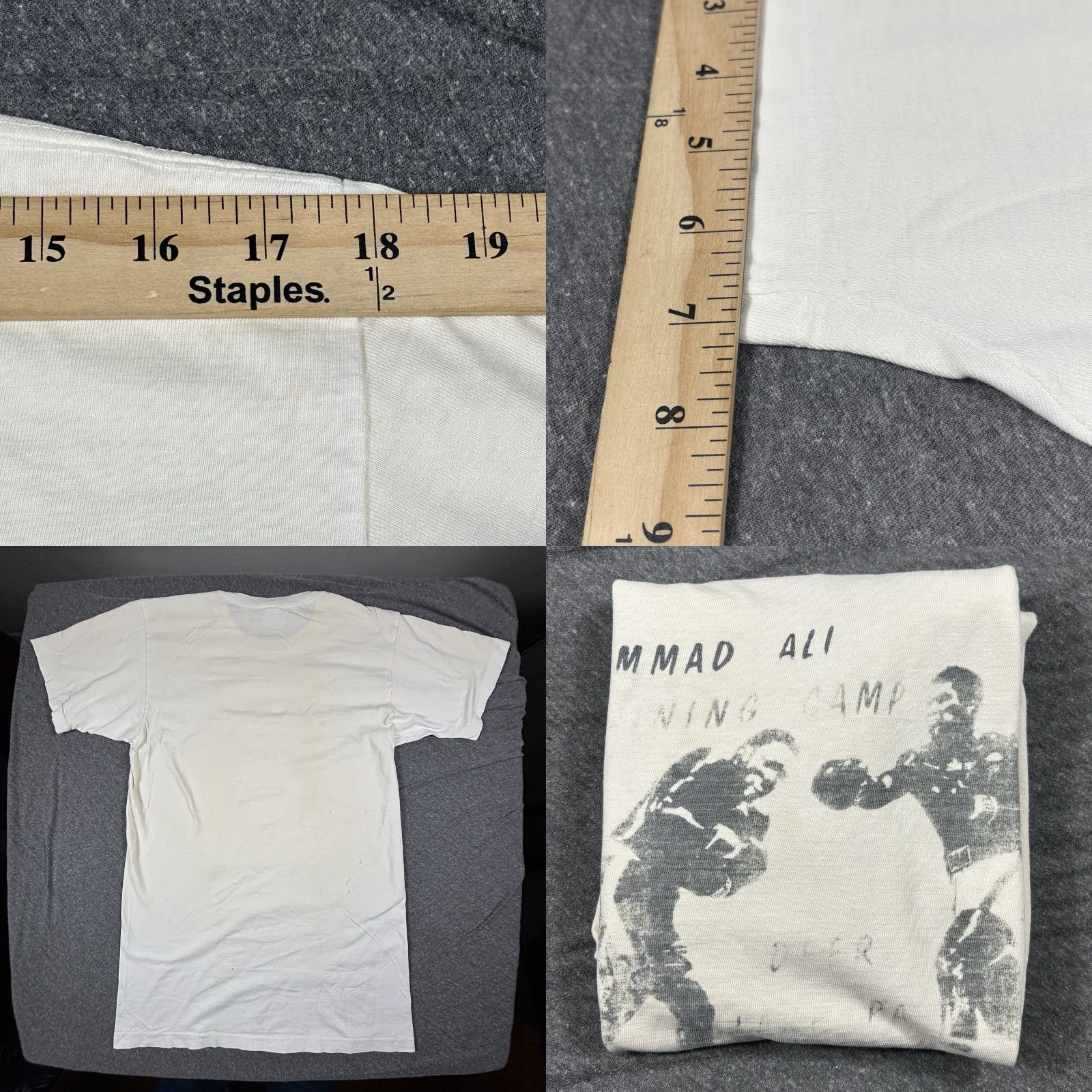 Vintage VINTAGE Muhammad Ali Tshirt Deer Lake Camp Early-Mid 70s Champ Era Shirt Unisex XLT White 1970s Graphic Tee Sports Mens Womens Boys Girls Size US XL / EU 56 / 4 - 9 Thumbnail