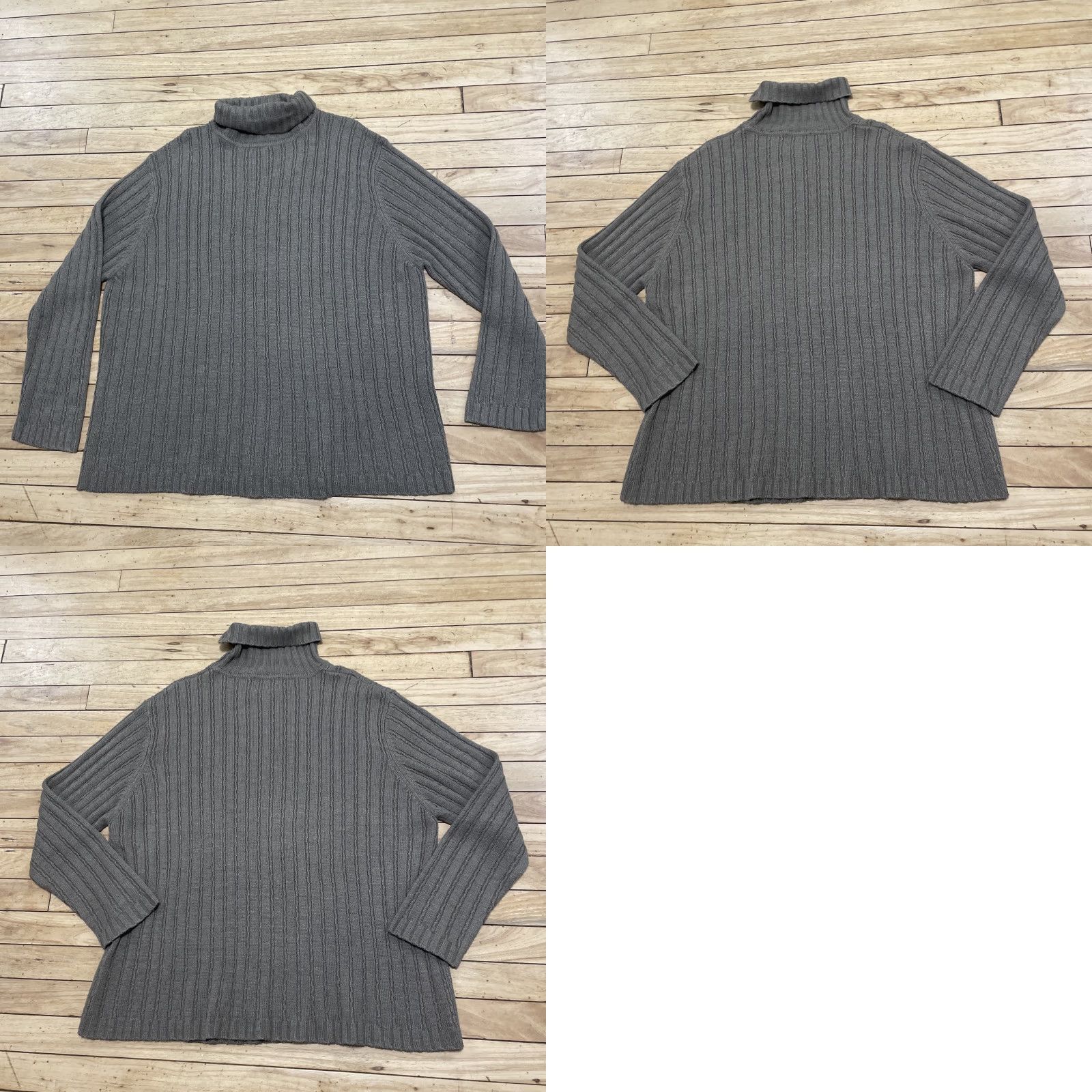 Vintage VINTAGE Tribeca 90s/y2k Brown Wool Turtleneck Sweater XXL Ribbed Knit Pullover Mulher? Size XXL / US 16-18 / IT 52-54 - 11 Thumbnail