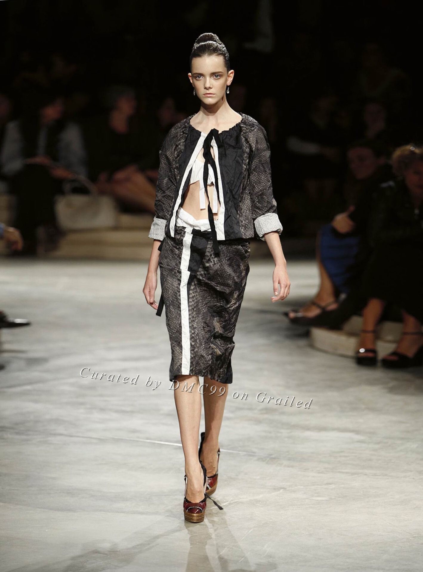 Prada Prada 09SS Snake Print Pleated Top | Grailed