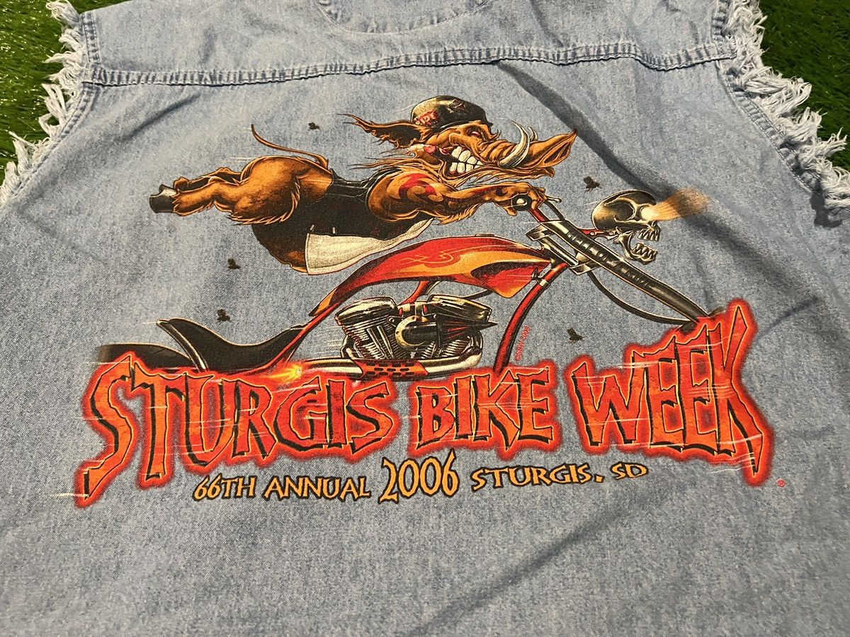 Vintage Thunder Threads Sturgis Bike Week 2006 Denim Button Cut Off Size US XL / EU 56 / 4 - 2 Thumbnail