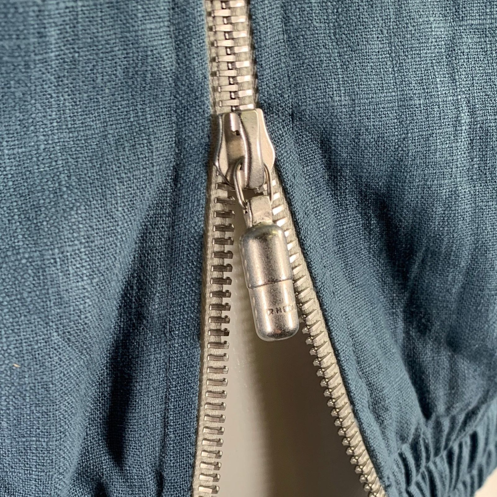 Rhude RHUDE Size S Blue White Color Block Linen Bomber Jacket Size US S / EU 44-46 / 1 - 5 Thumbnail