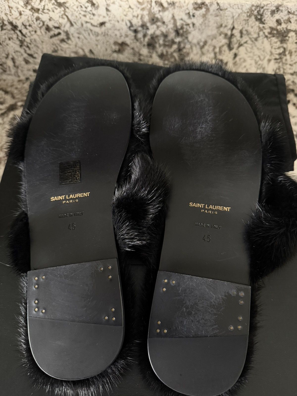 Saint Laurent Paris REAL MINK SANDALS SAINT LAURENT Size US 12 / EU 45 - 6 Thumbnail