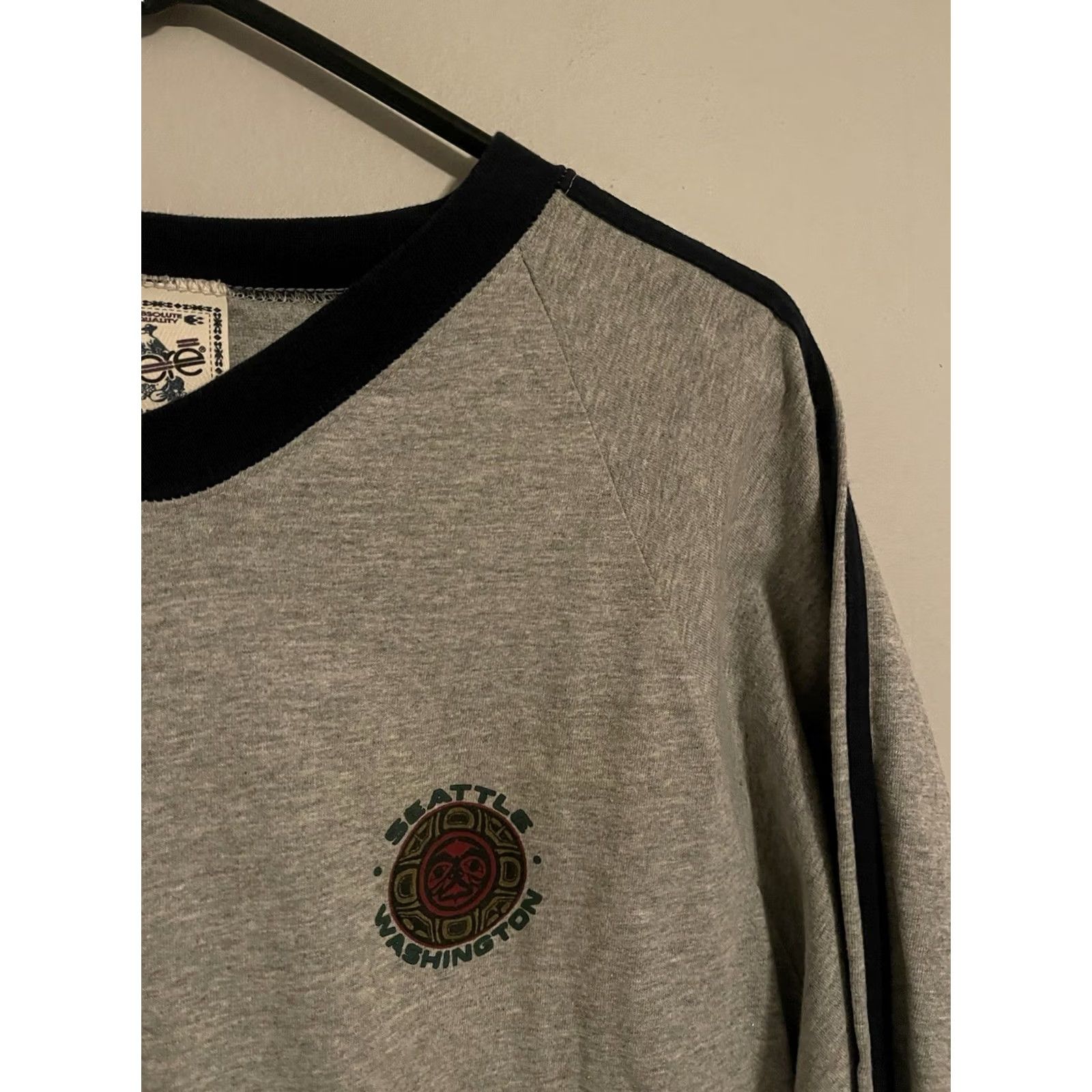 Vintage VINTAGE Seattle Washington Tribal Logo Made in USA L/S Gray T-Shirt -Adult Large Size US L / EU 52-54 / 3 - 2 Thumbnail