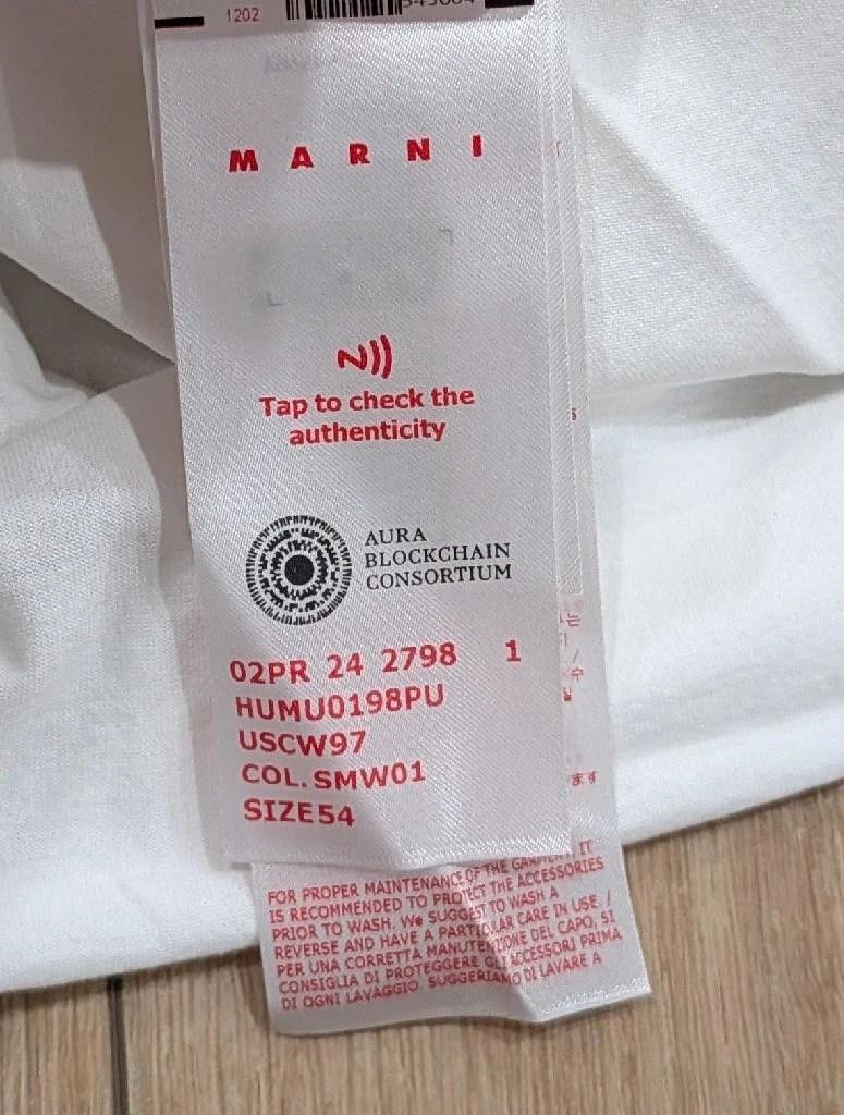 Marni MARNI Scribble Cotton Graphic Crewneck T-Shirt White 54 Size US L / EU 52-54 / 3 - 5 Thumbnail