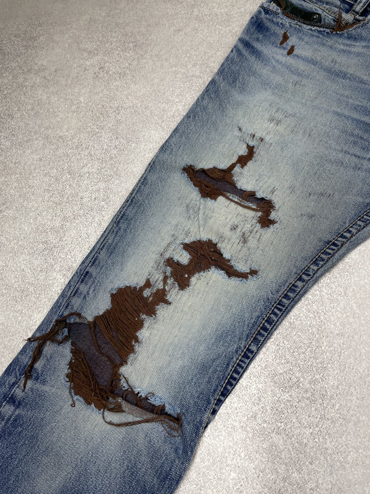 Diesel Diesel IAKOP Ripped Denim Jeans Blue Made in Italy Size US 30 / EU 46 - 11 Thumbnail