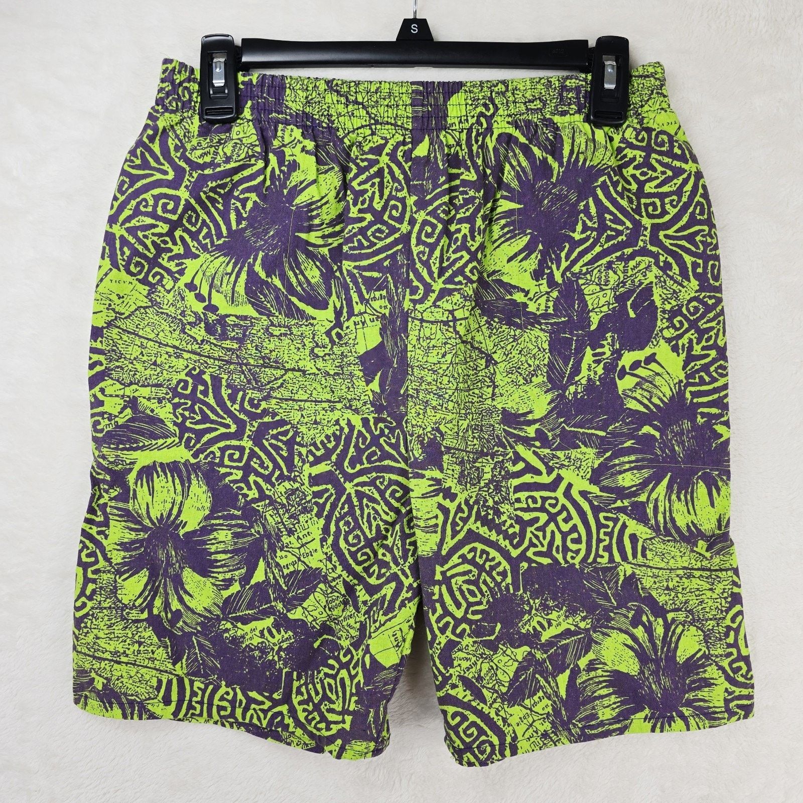 Other Vintage Surf Gear Floral Cotton Swim Board Shorts Medium USA Size US 28 / EU 44 - 2 Thumbnail