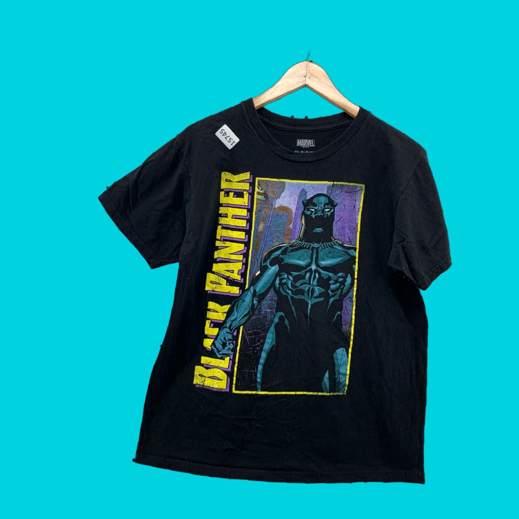 Vintage Marvel Black Panther Medium Adult Shirt Black Short Sleeve Big Graphic Movie Tee Size US M / EU 48-50 / 2 - 1 Thumbnail