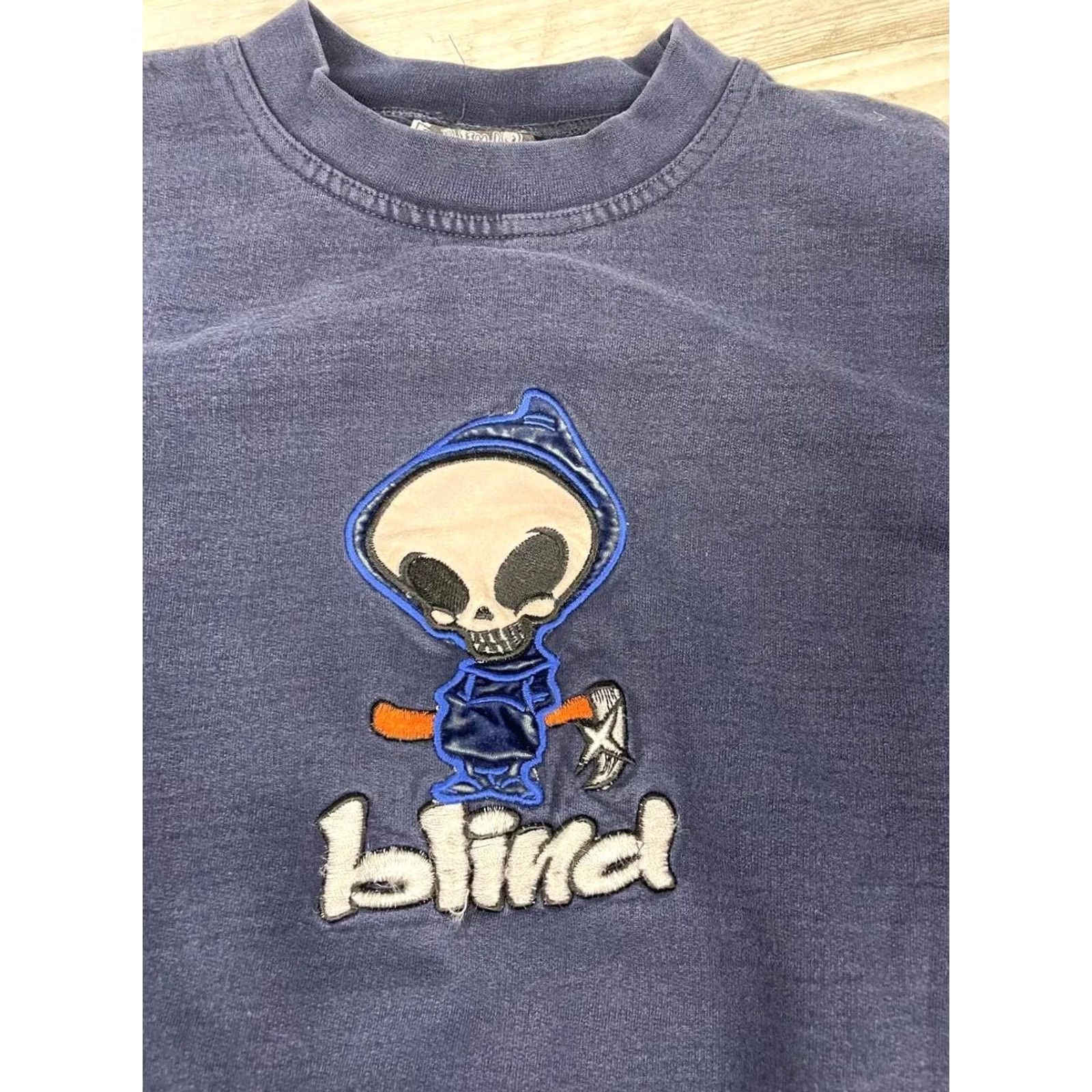 Vintage VINTAGE Blind 90s Skateboard Sweatshirt Logo Men SZ S Blue Sweatshirt Mens 90s Skateboarding Size US S / EU 44-46 / 1 - 6 Thumbnail