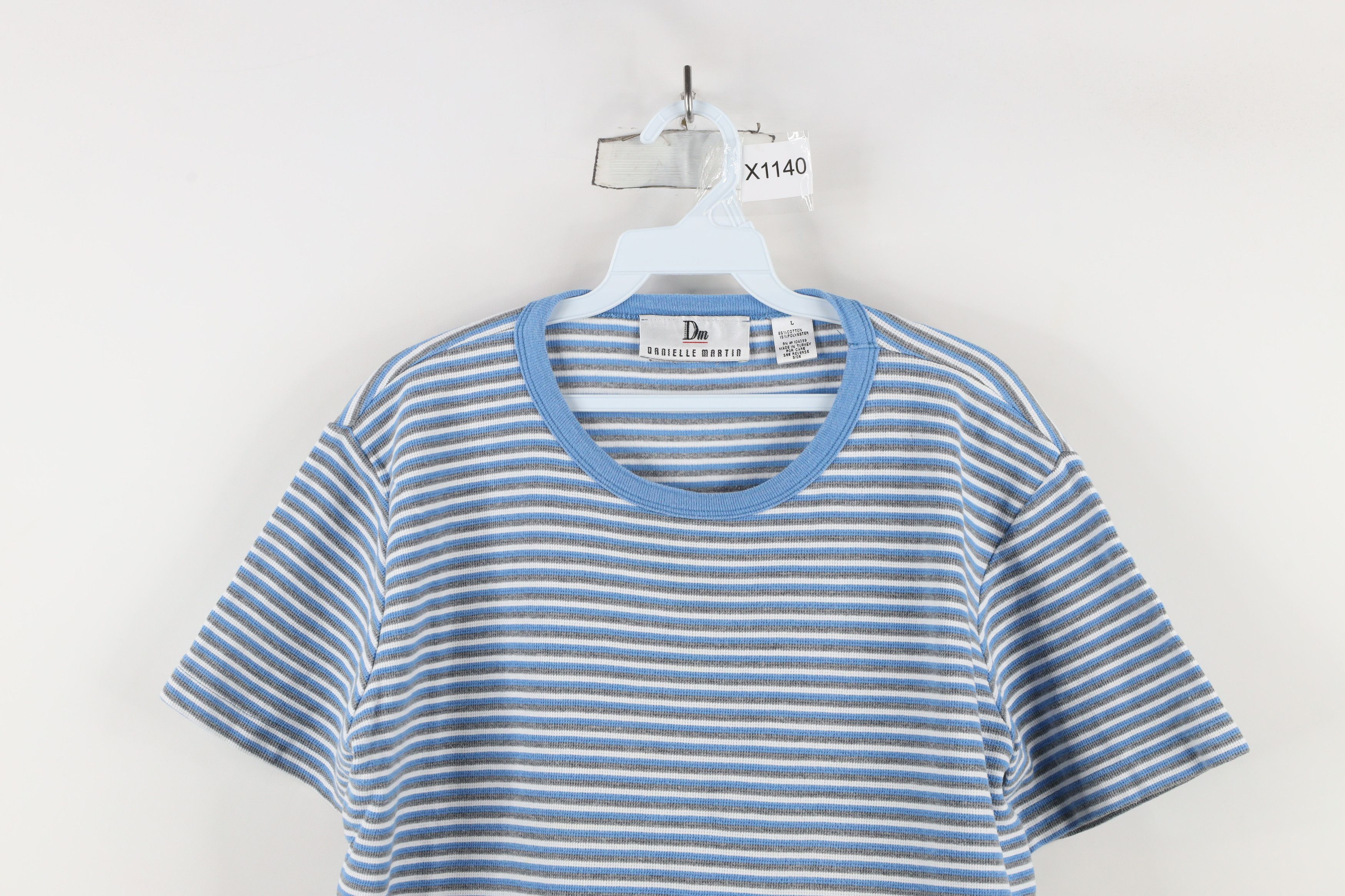 Vintage Vintage 90s Streetwear Babydoll Striped Thermal Knit T-Shirt Size L / US 10 / IT 46 - 2 Thumbnail