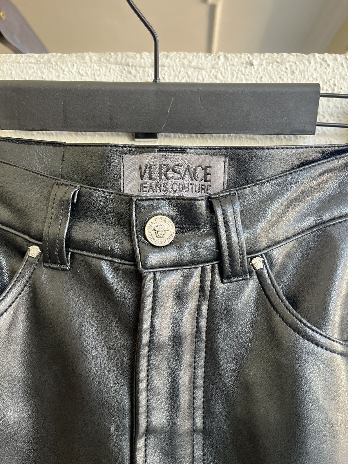 Versace Jeans Couture Versace Jeans Couture Black Leather Pants Size US 28 / EU 44 - 9 Thumbnail