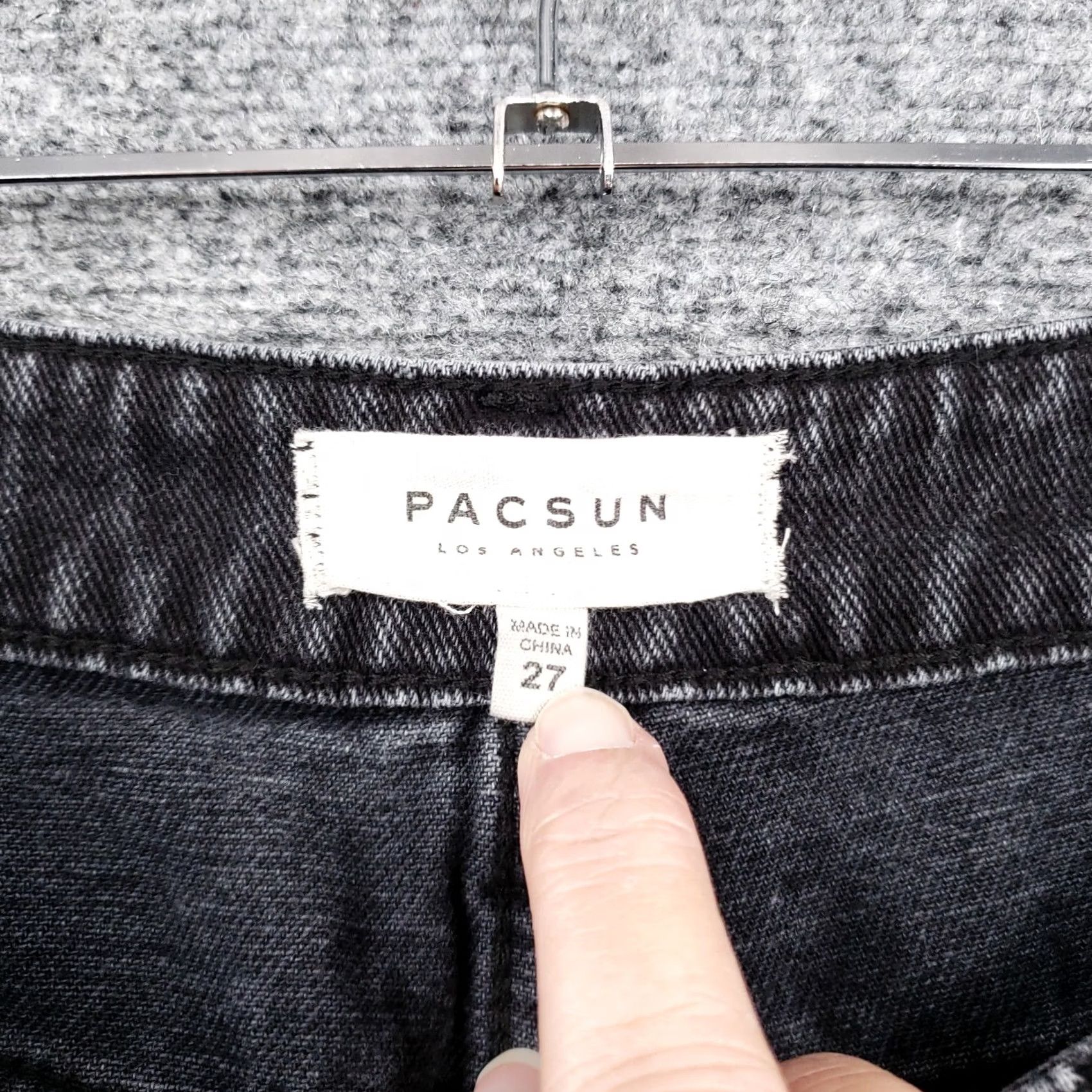 Pacsun PacSun Skirt Womens Black 27 Distressed Denim A Line Mini Dark Wash Jean Zip Fly Size 27" / US 4 / IT 40 - 6 Thumbnail