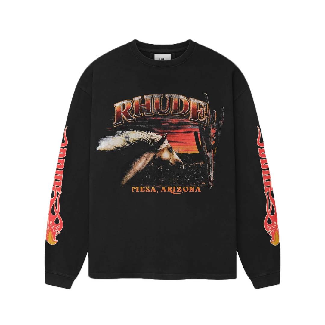Rhude Mesa Stallion Long Sleeve Tee Black Size US XS / EU 42 / 0 - 1 Thumbnail