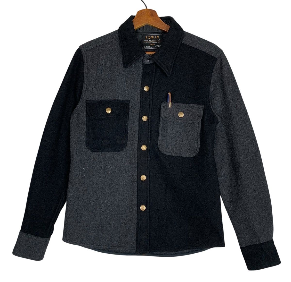 Edwin × Japanese Brand Edwin Clothing JapaneseBrand StreetWear Snap Button Jacket Size US S / EU 44-46 / 1 - 1 Thumbnail