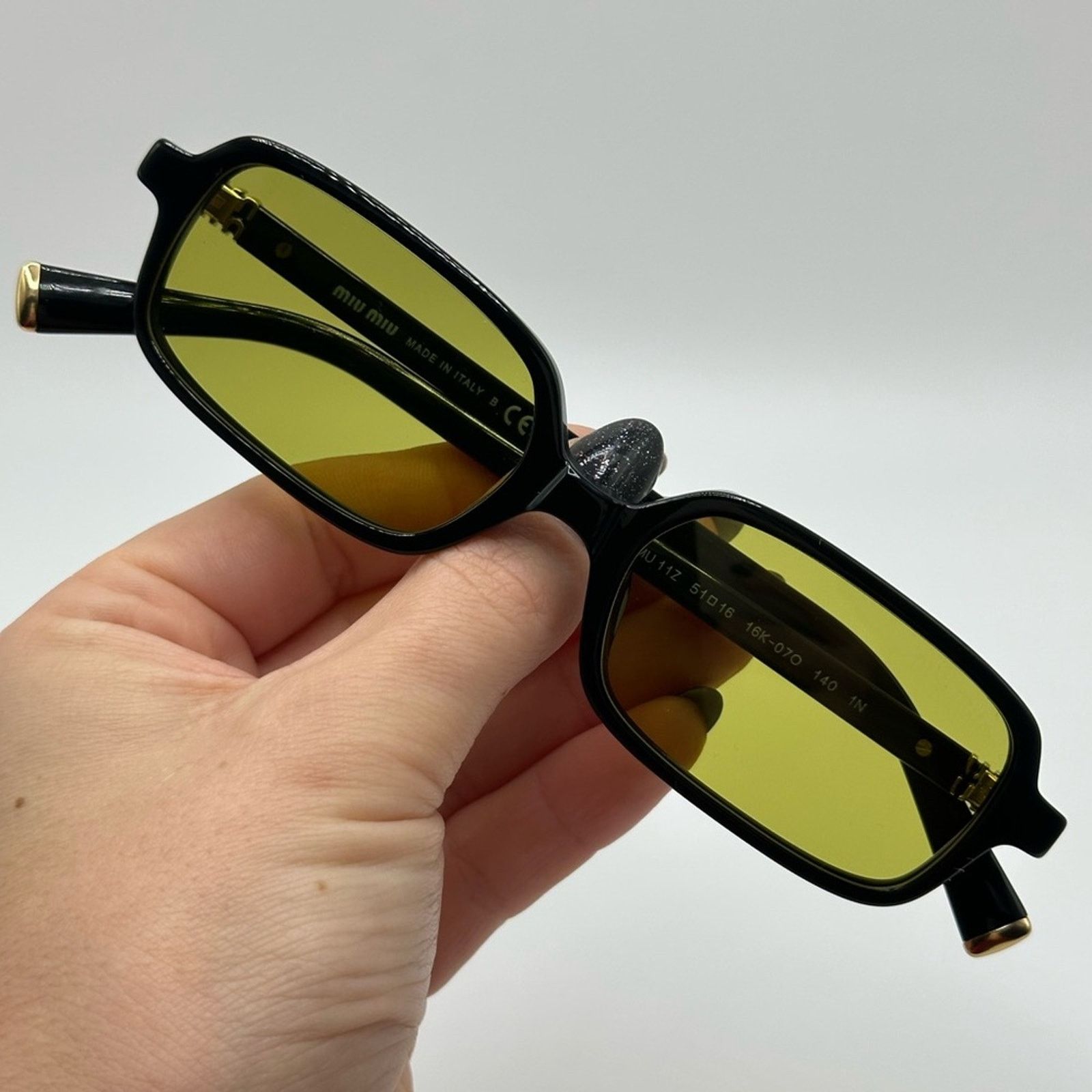 Miu Miu NEW MIU MIU Sunglasses MU11ZS 16K07O Black Green Unisex Size ONE SIZE - 8 Thumbnail