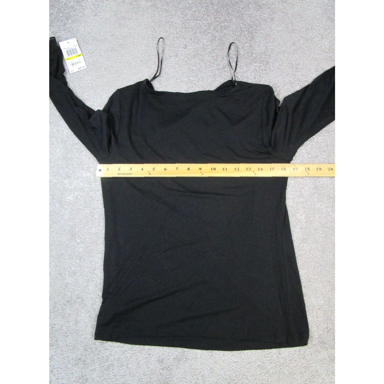Michael Kors MICHAEL KORS Black Blouse Womens Petite Medium Long Sleeve Round Neck Pullover Solid Size M / US 6-8 / IT 42-44 - 7 Thumbnail