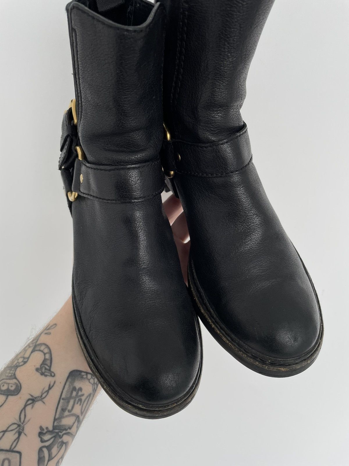 Prada × Vintage PRADA Biker Ankle Motorcycle Leather Boots Size EU 38,5 Size US 8.5 / IT 38.5 - 6 Thumbnail