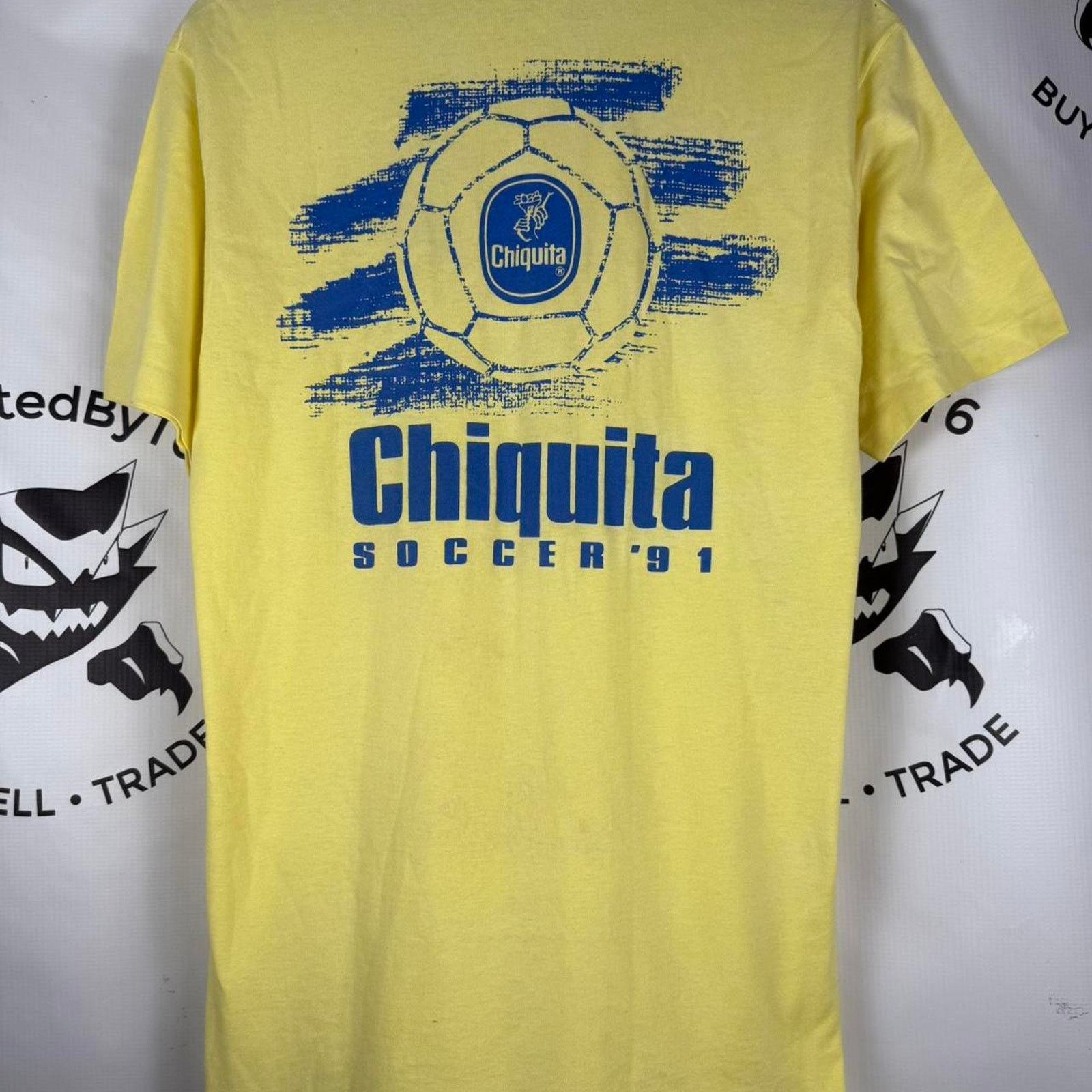 Vintage Yellow Chiquita Bananas Soccer 91 cotton t-shirt streetwear Size US L / EU 52-54 / 3 - 1 Thumbnail