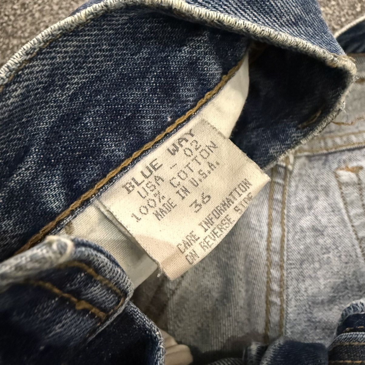 🔥🇺🇸 90s Blue Way Aging Wash Denim Made in Usa W36