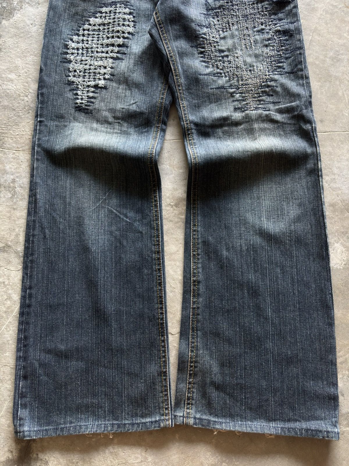 If Six Was Nine CUSTOM CULTURE distressed flare sashiko boro kapital style Size US 30 / EU 46 - 16 Thumbnail