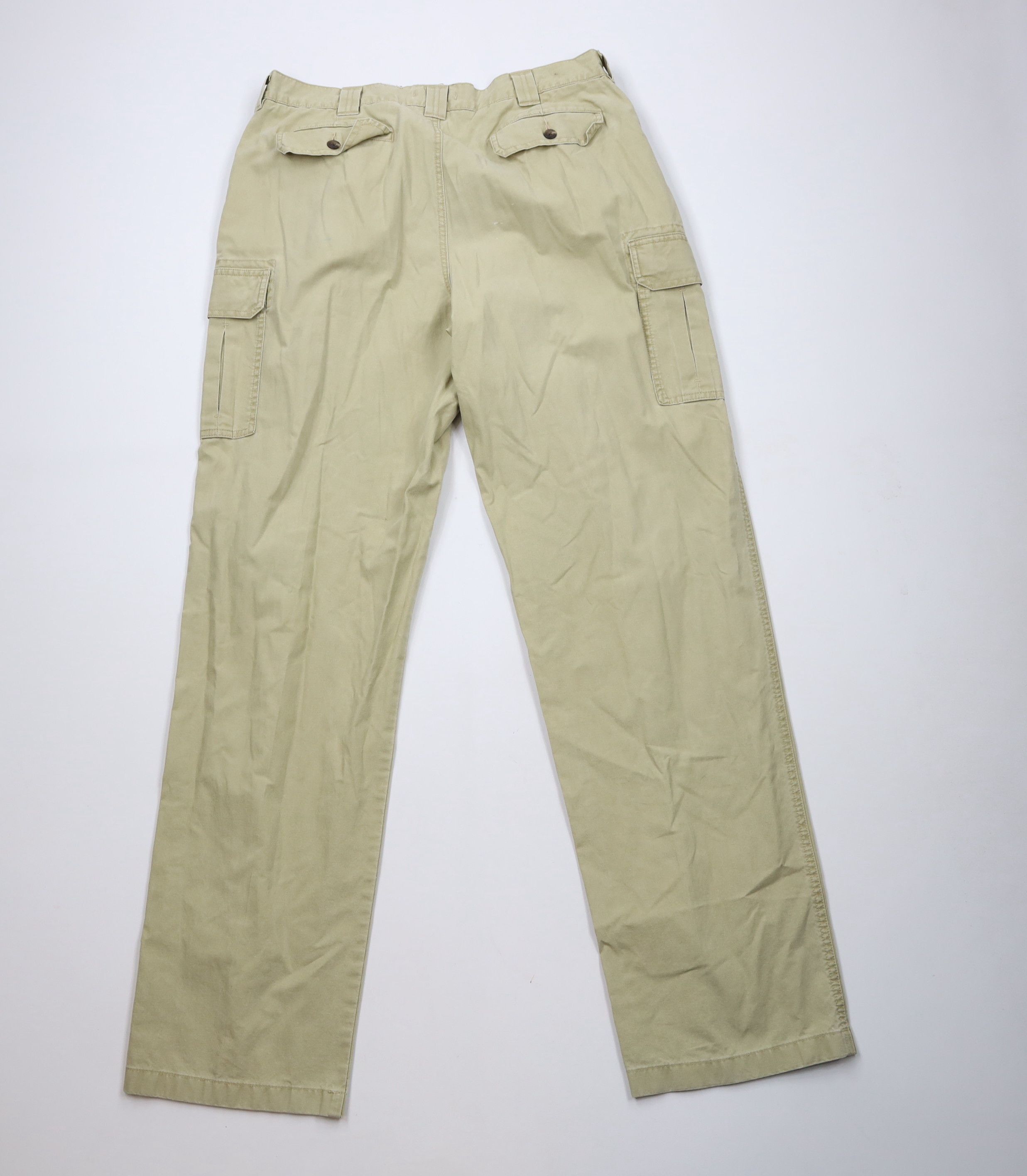 L.L. Bean × Vintage Vintage LL Bean Stonewash Wide Leg Cargo Pants Beige Cotton Size US 37 - 12 Thumbnail