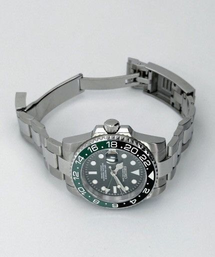 Japanese Brand Seiko Mod GMT-Master 2 Sprite Green Oyster Steel Watch NH34 Size ONE SIZE - 7 Thumbnail