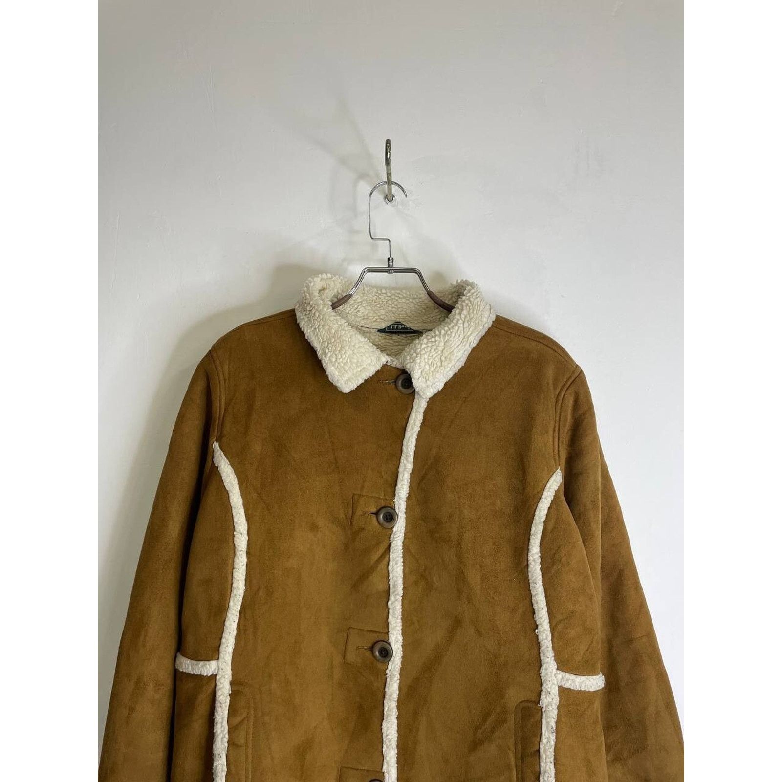Other × Vintage Vintage Faux Shearling Brown Suede Jacket XL Sherpa Coat Size XL / US 12-14 / IT 48-50 - 3 Thumbnail