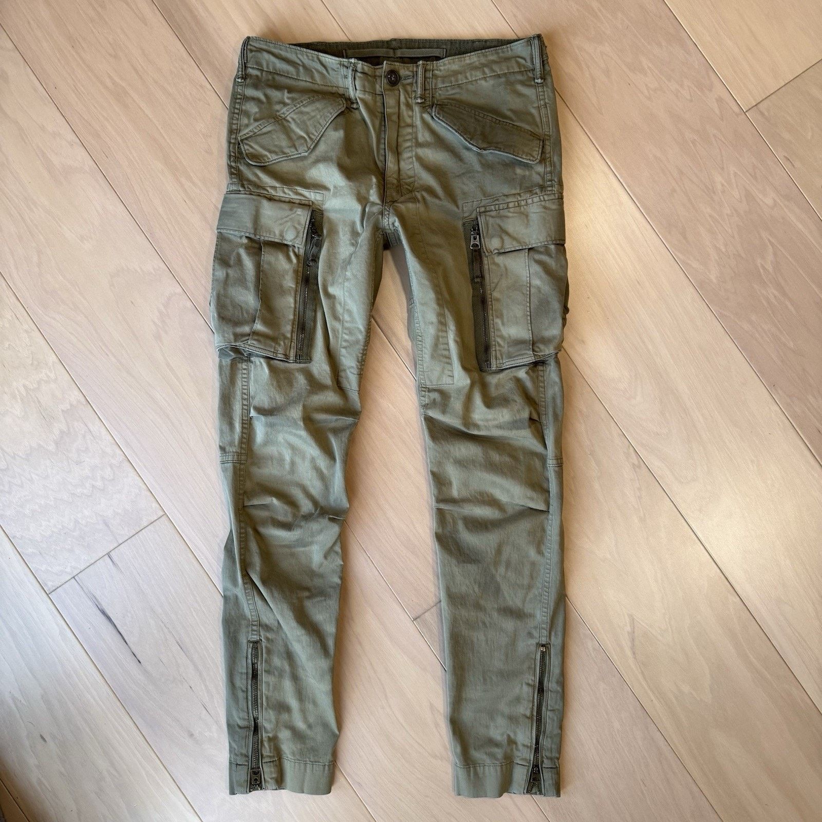 Polo Ralph Lauren RRL Cargo Pants Green Slim Fit Military Utility Streetwear Size US 30 / EU 46 - 3 Thumbnail