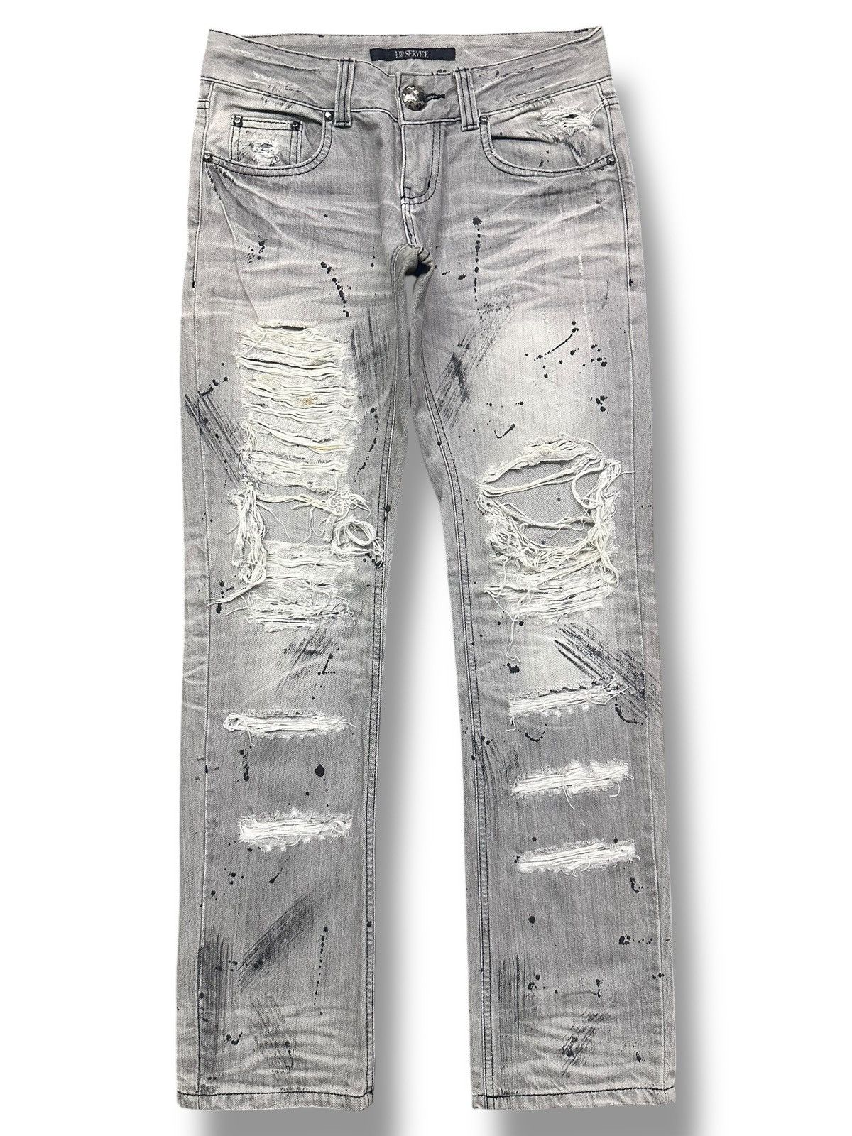 Lip Service Vintage LIP SERVICE Distressed Jeans with Painted & Faded Size US 31 - 1 Thumbnail
