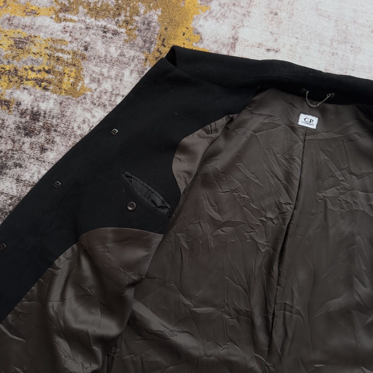 C.P. Company VINTAGE C.P. COMPANY BLACK WOOL OVERCOAT VERY RARE Size US XXL / EU 58 / 5 - 10 Thumbnail