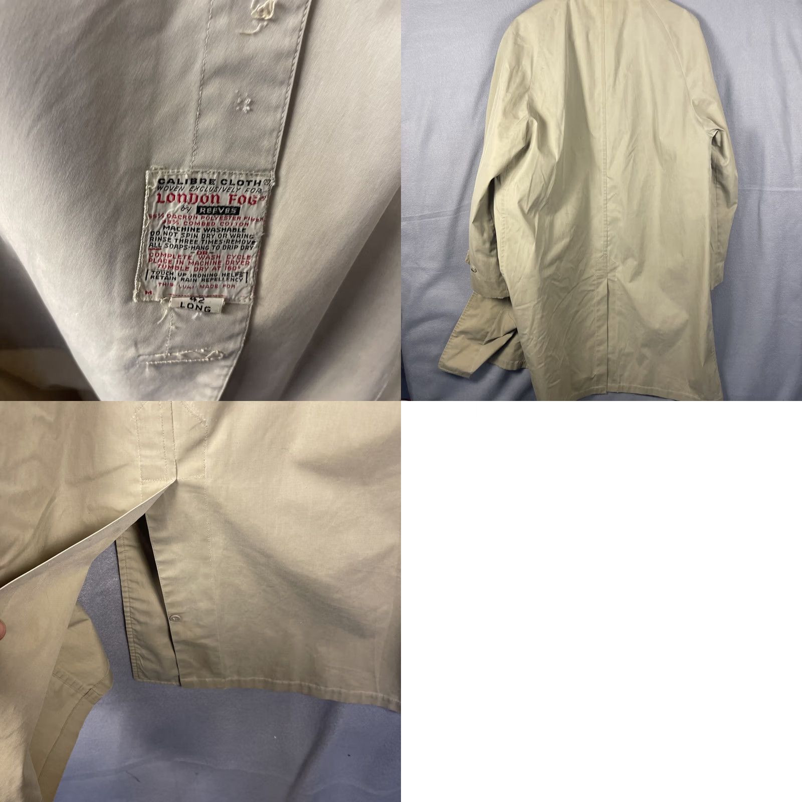 London Fog VINTAGE London Fog Trench Coat Long 42 Tan Brown Cotton Blend Canvas Regular Mens Coat 90s London USA Size US XS / EU 42 / 0 - 8 Thumbnail
