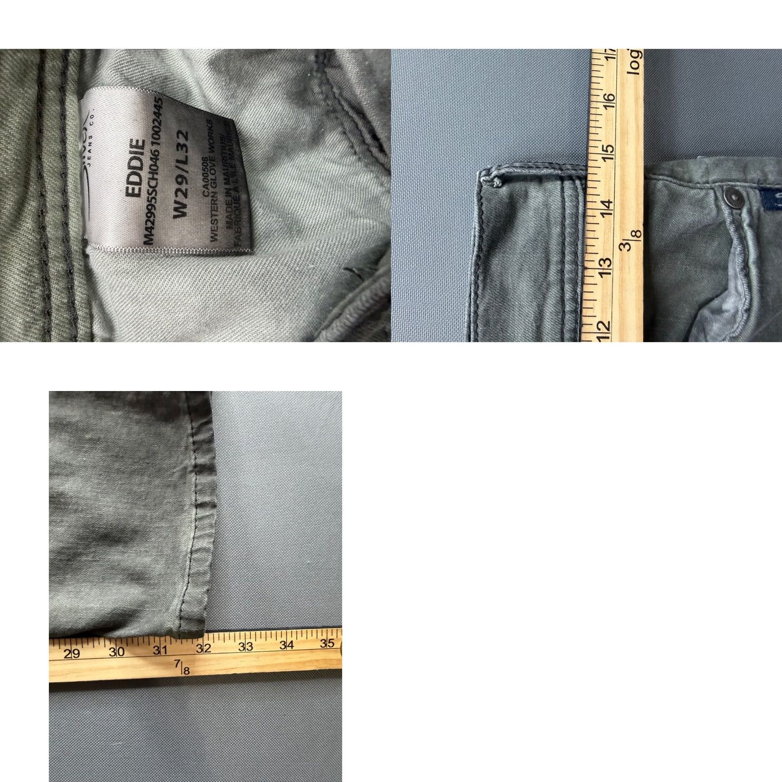 Silver Jeans Co. Silver Jeans Co. Eddie Relaxed Tapered Jeans Mens Olive Green EMC Denim 29x32 Size US 29 - 9 Thumbnail