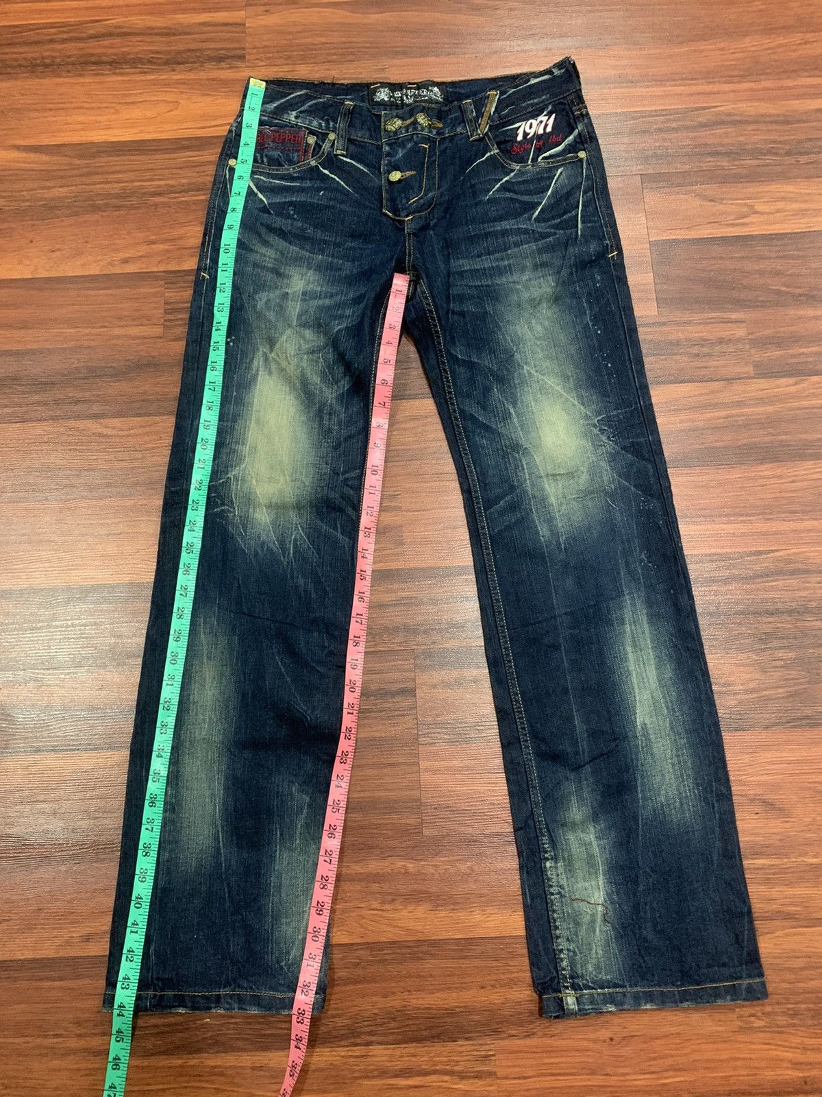 If Six Was Nine Red Pepper Embroidered Jeans Pants Size US 34 / EU 50 - 9 Thumbnail