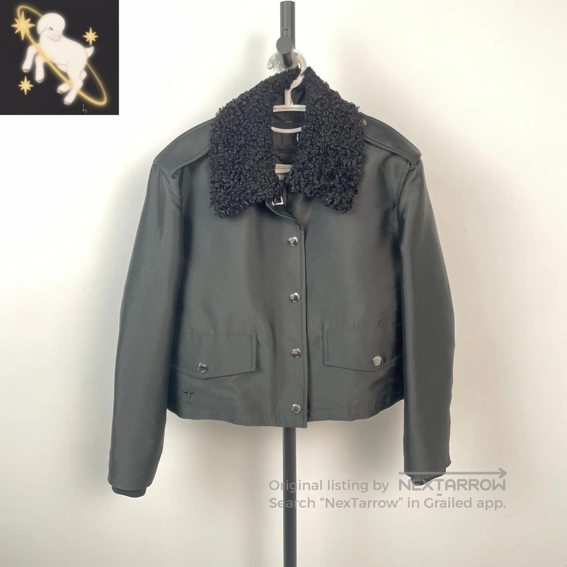 Dior Dior Black Two-Piece Workwear Cotton Coat with Faux Fur Co Size XS / US 0-2 / IT 36-38 - 1 Thumbnail