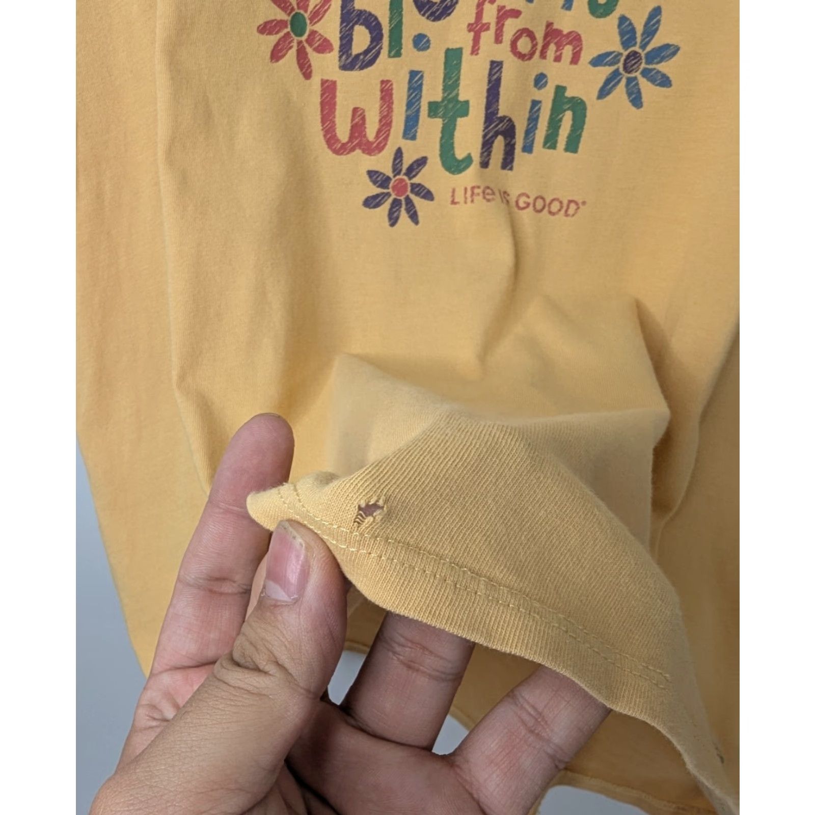 Life is Good Life Is Good Woman’s Crusher Tee Short Sleeve Peru XL Yellow Graphic Print Women Shirt 90s Beach Outdoor Colorful Relaxed Size 40" / US 18 - 3 Thumbnail