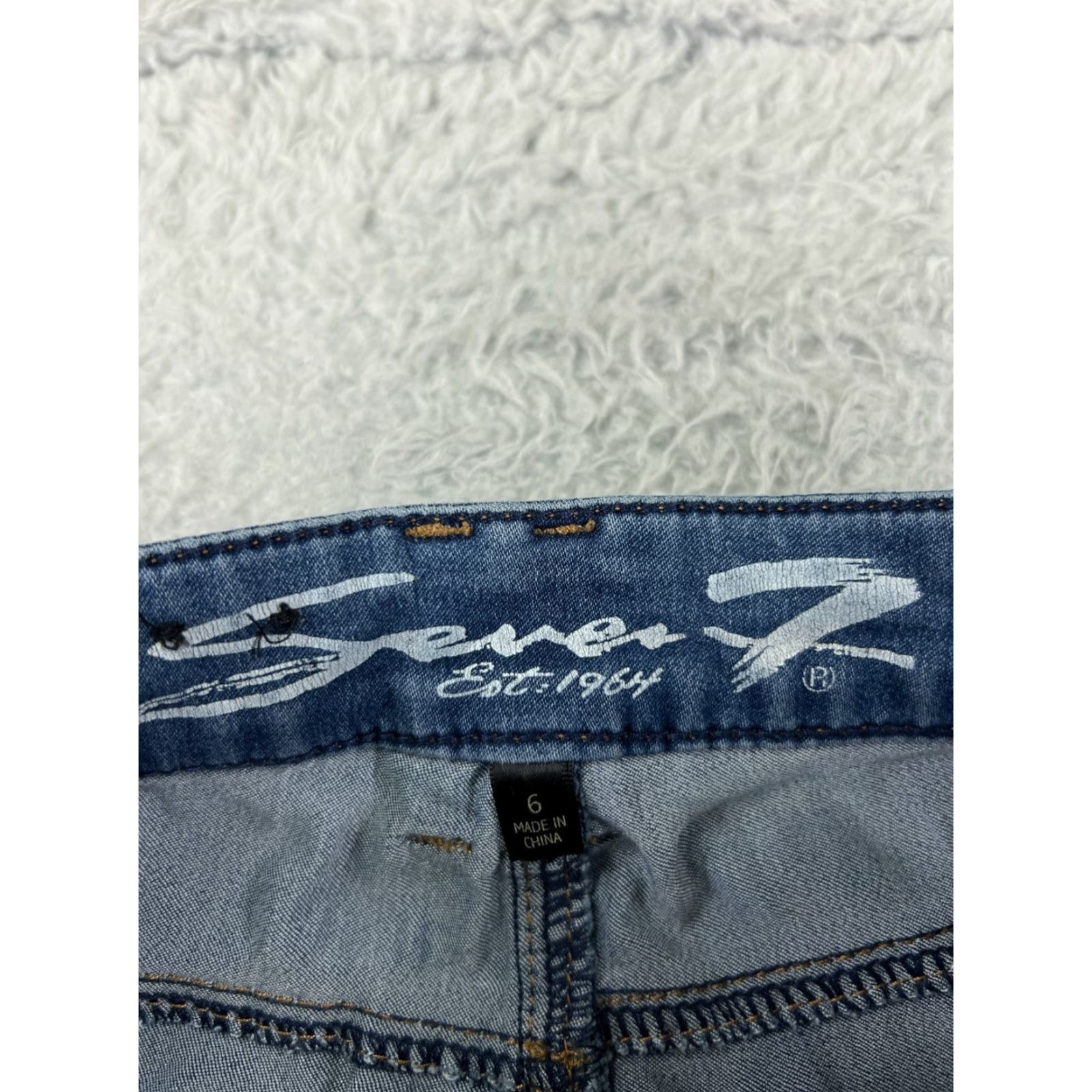 Vintage Seven7 Women's Skinny Jeans 6 Blue Denim High Rise Embroidered Cotton Blend Casual Pullover Pants Size 28" / US 6 / IT 42 - 3 Thumbnail