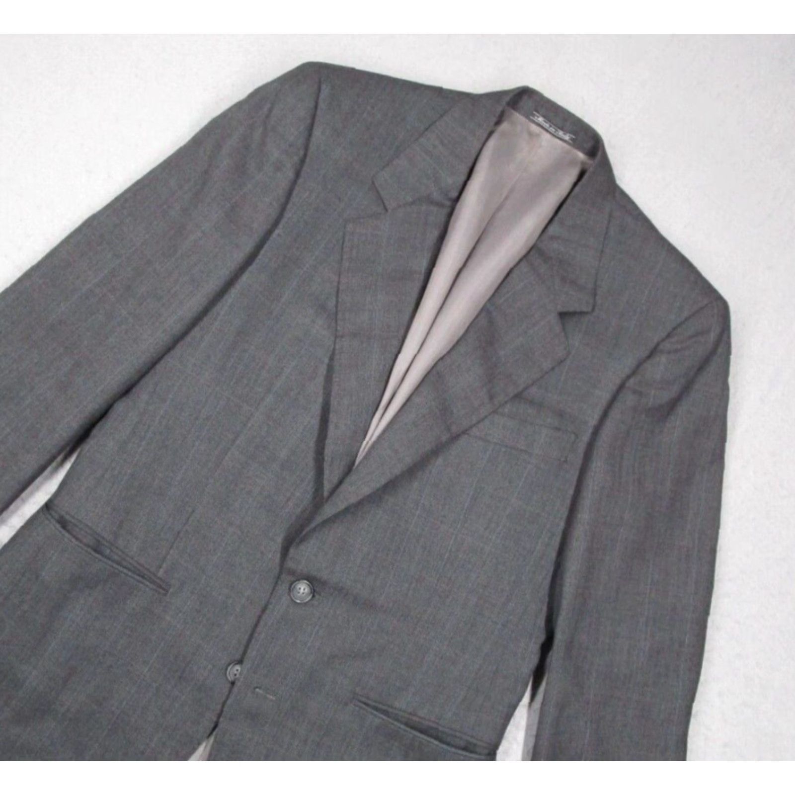 Ermenegildo Zegna Ermenegildo Zegna Men's Gray Check Wool Blazer 40 Regular Classic Fit Italy Size 40R - 2 Thumbnail