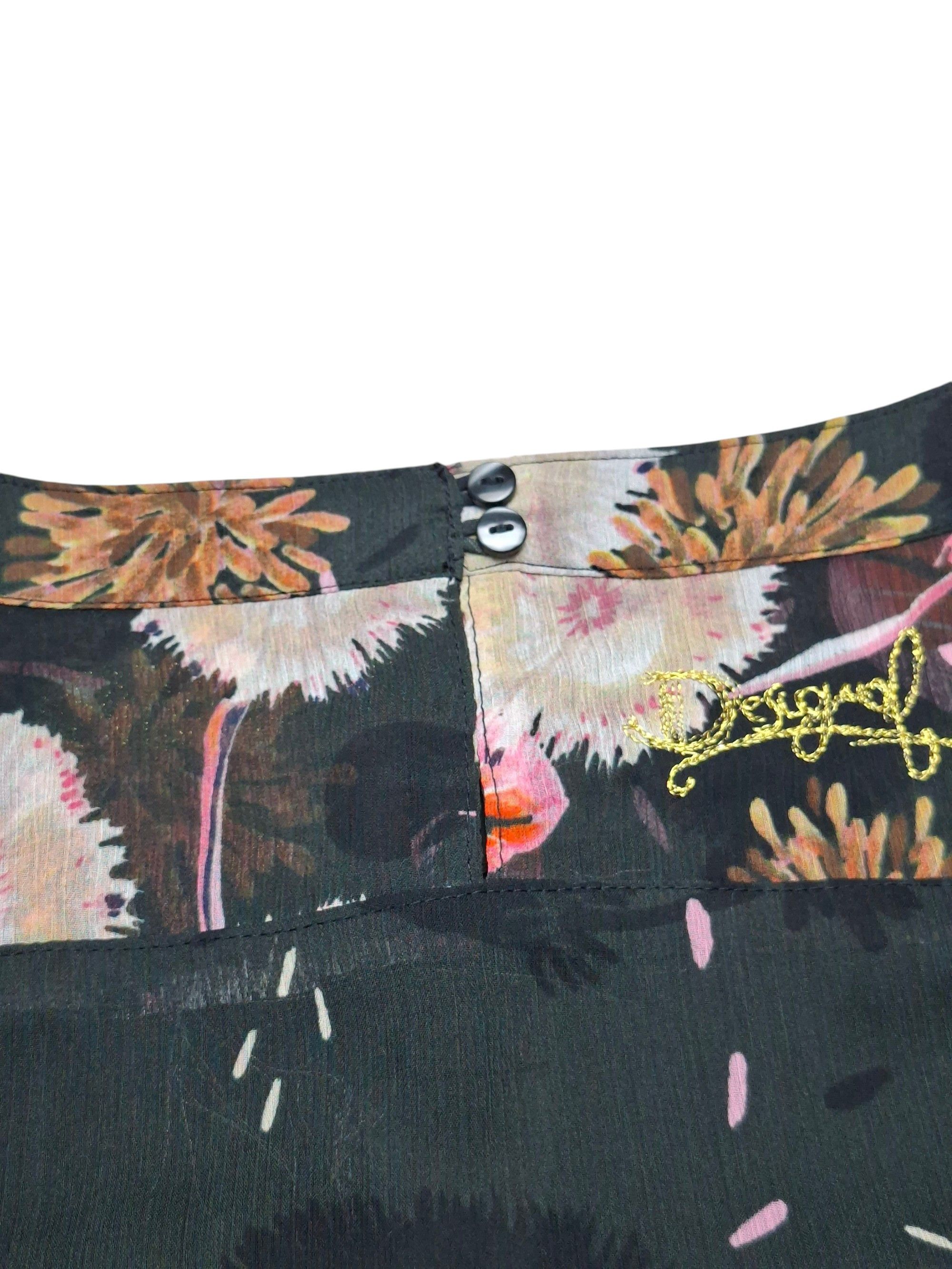 Desigual DESIGUAL Black Floral Blouse XL Long Sleeve Size XL / US 12-14 / IT 48-50 - 12 Thumbnail