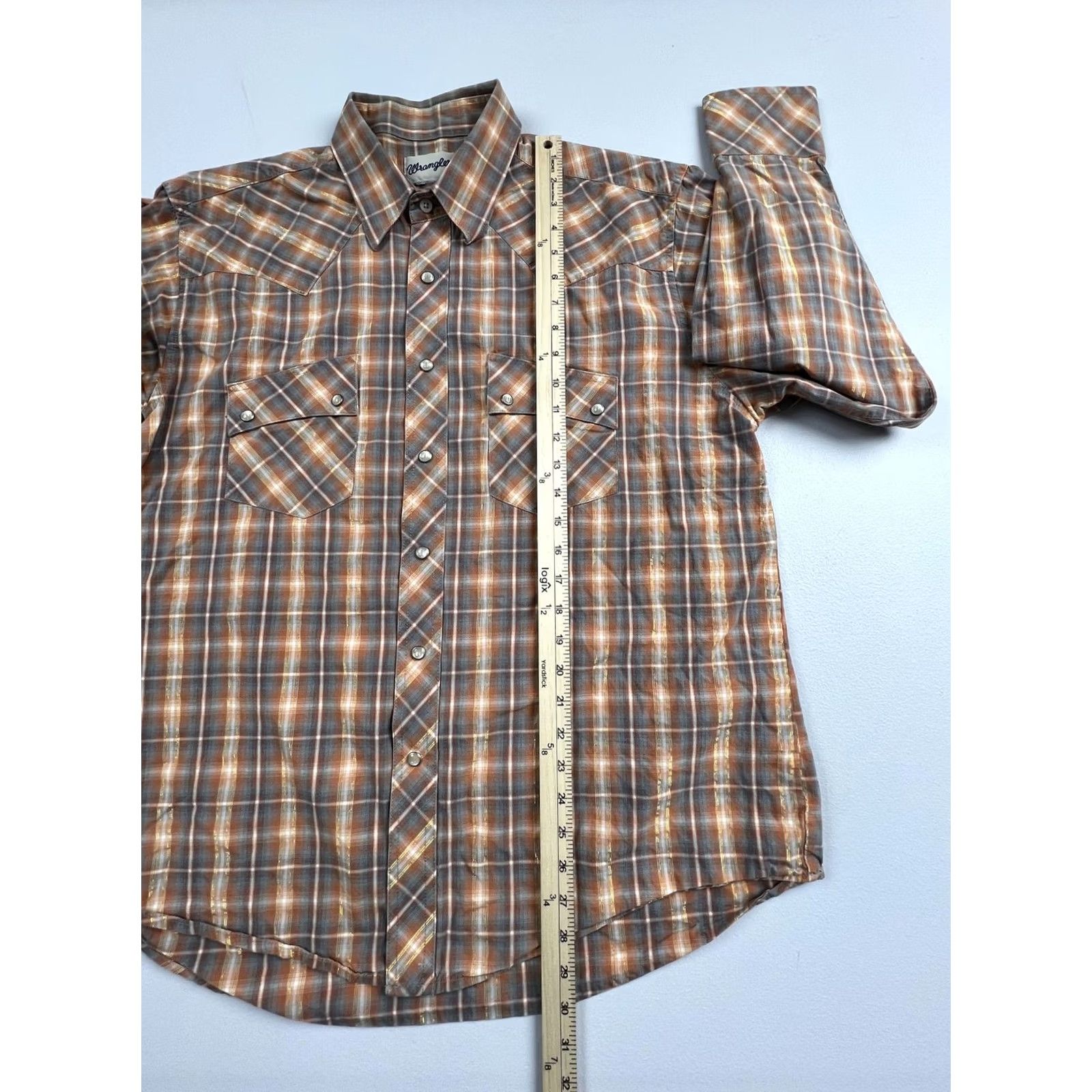 Wrangler VINTAGE Wrangler Shirt Mens Plaid Western Pearl Snap Long Sleeve Casual Read Size US XL / EU 56 / 4 - 7 Thumbnail