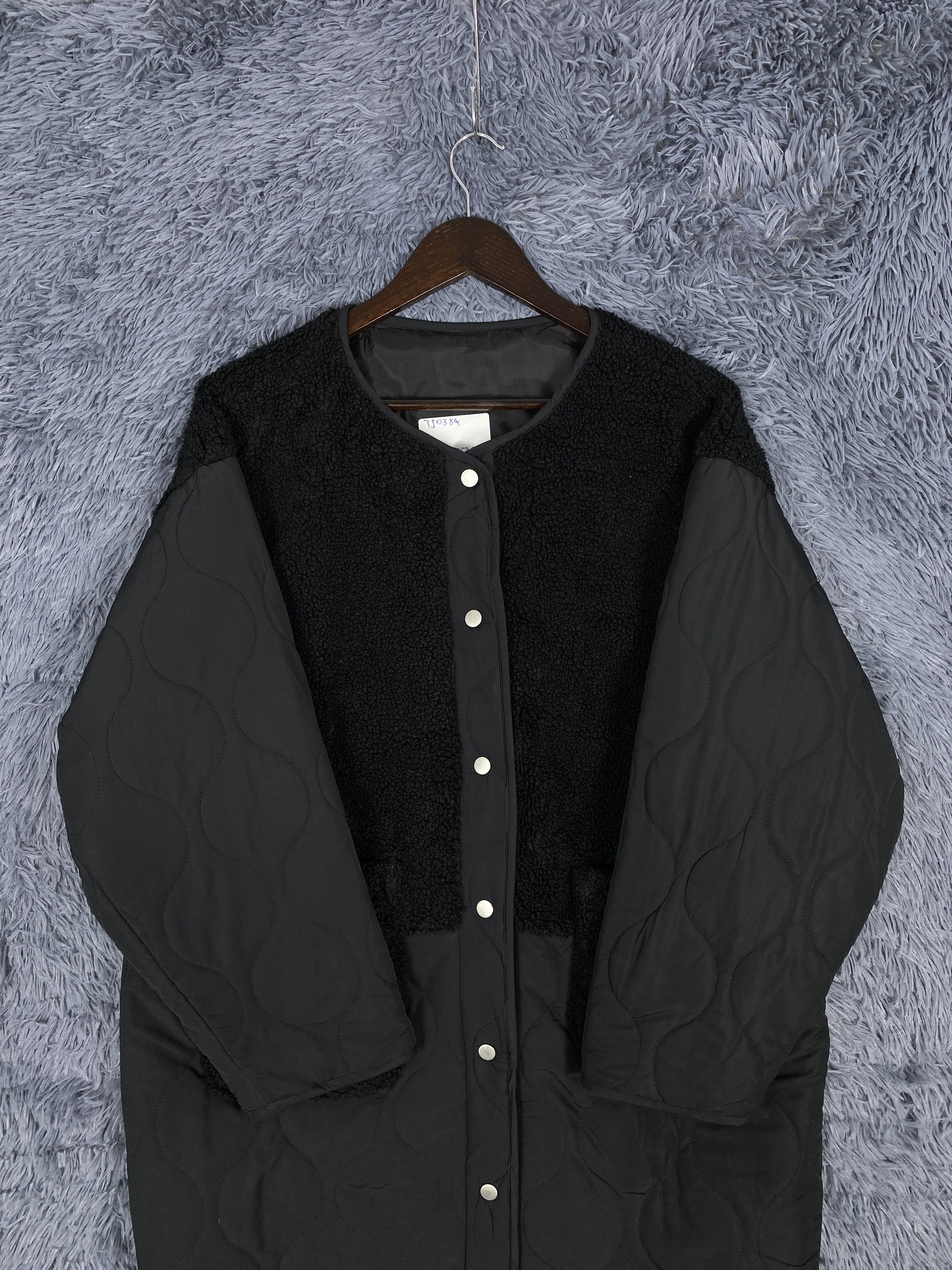 Japanese Brand Vintage Japanese Minimalist Quilted & Faux Shearling Jacket Size XL / US 12-14 / IT 48-50 - 3 Thumbnail