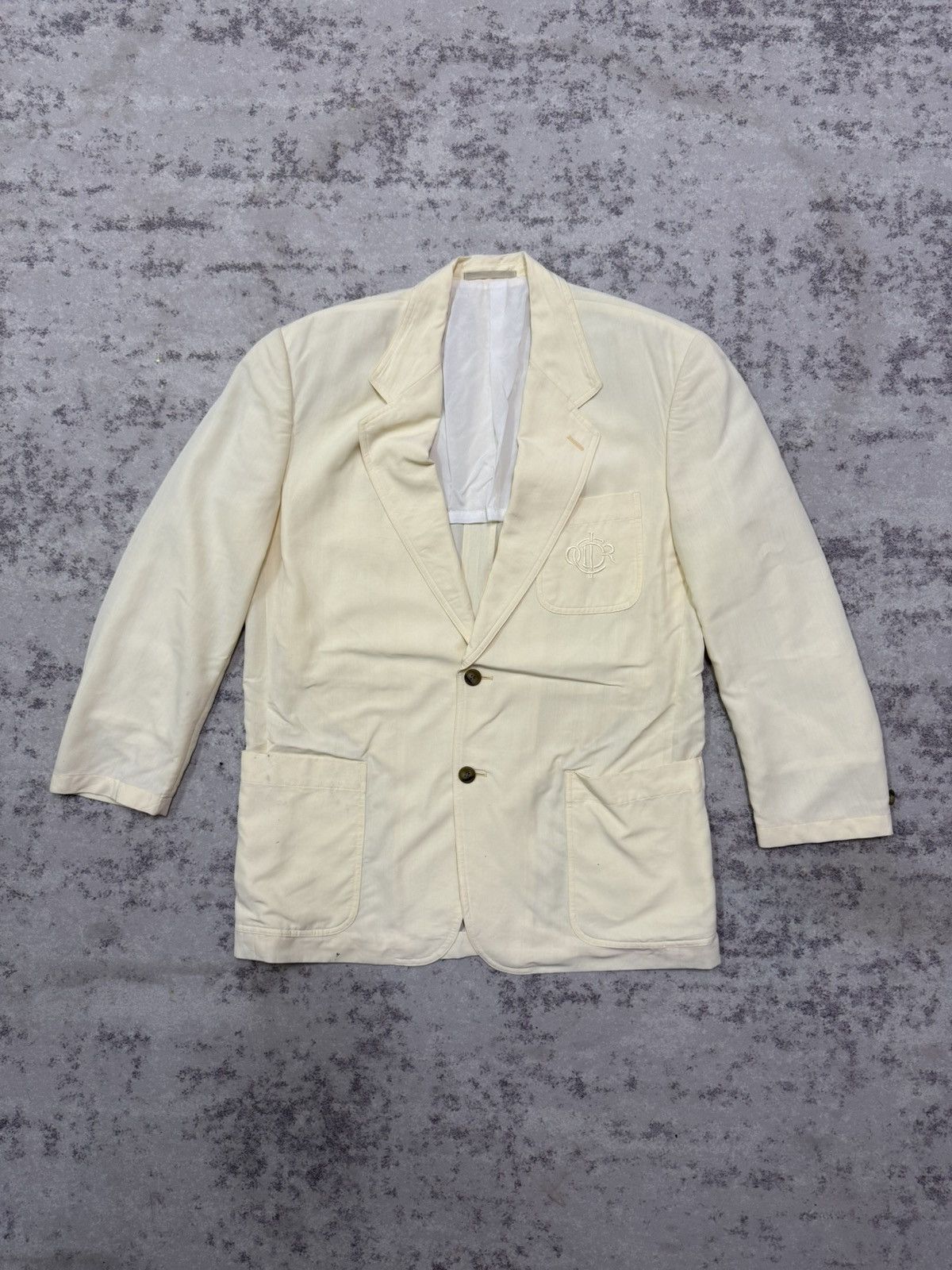 Christian Dior Monsieur VINTAGE 90s CHRISTIAN DIOR EMBROIDERY LOGO CASUAL BLAZER Size US L / EU 52-54 / 3 - 3 Thumbnail