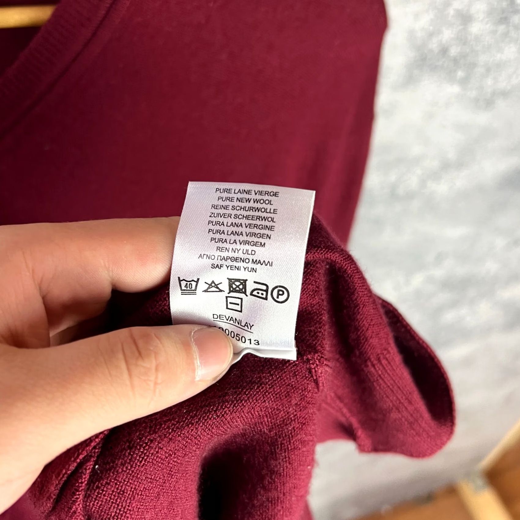 Lacoste Lacoste Sweater Wool V-Neck Burgundy Men’s Pullover Size 6 Classic Red Size US S / EU 44-46 / 1 - 7 Thumbnail