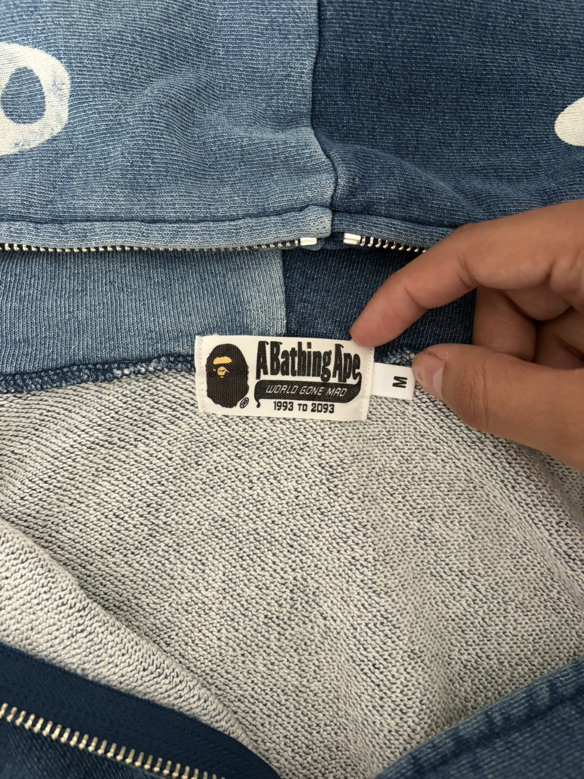 Bape Bape Indigo Full Zip Shark Hoodie Size US M / EU 48-50 / 2 - 10 Thumbnail