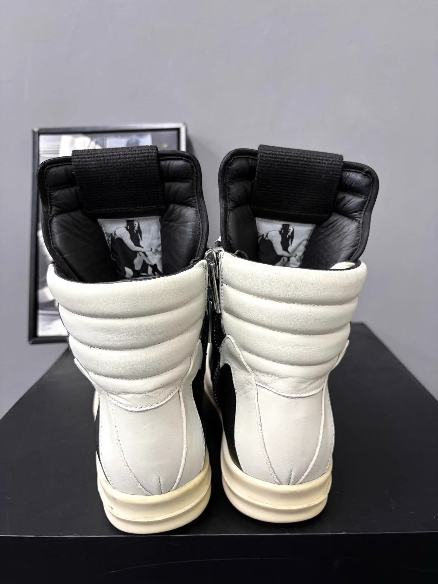 Rick Owens Rick Owens Black White Inverted Triangle Sneakers K34 Size US 6 / IT 36 - 7 Thumbnail