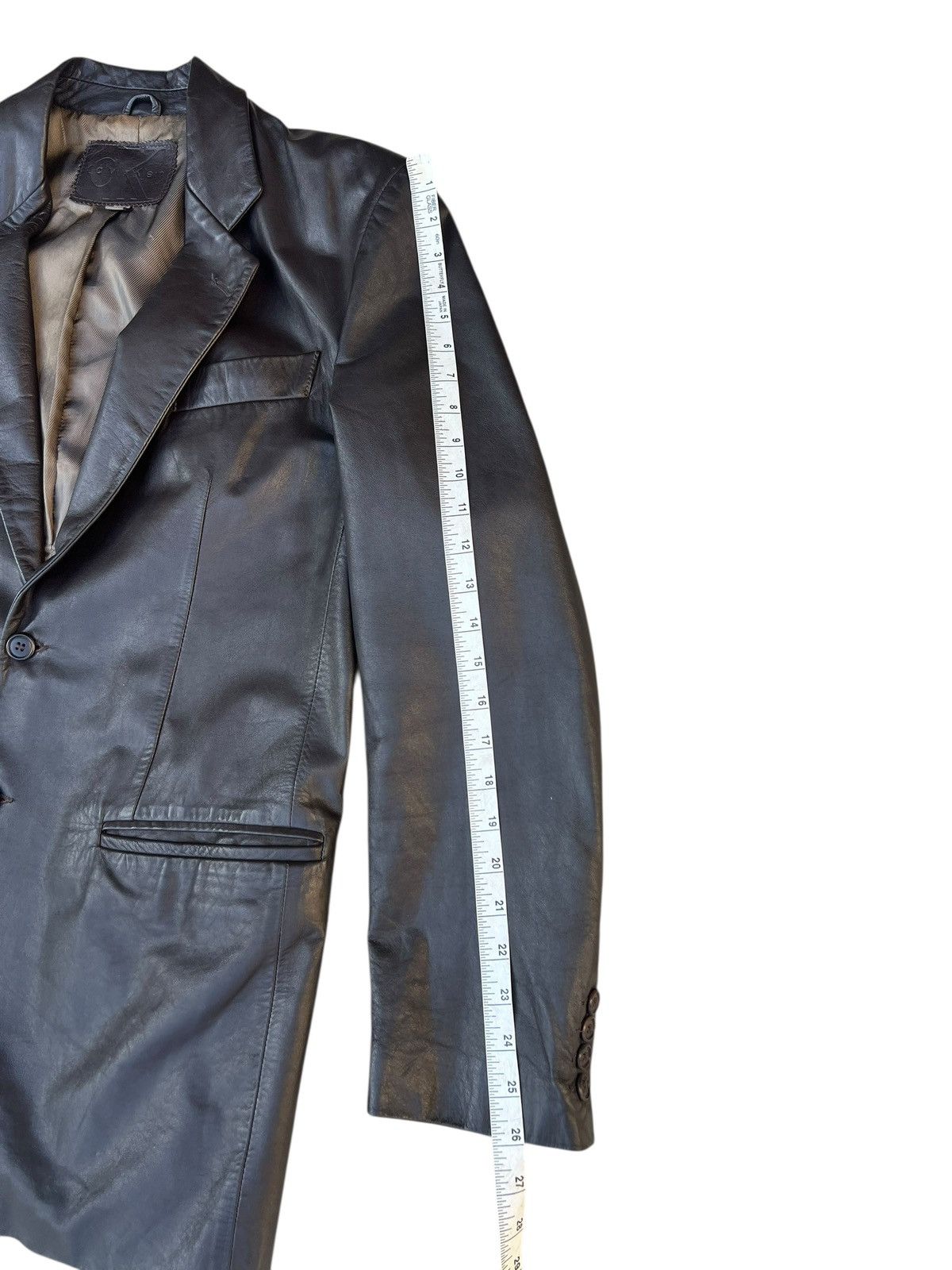 Calvin Klein Vintage CK Calvin Klein Italy Leather Coat Blazer Jacket Size US M / EU 48-50 / 2 - 5 Thumbnail