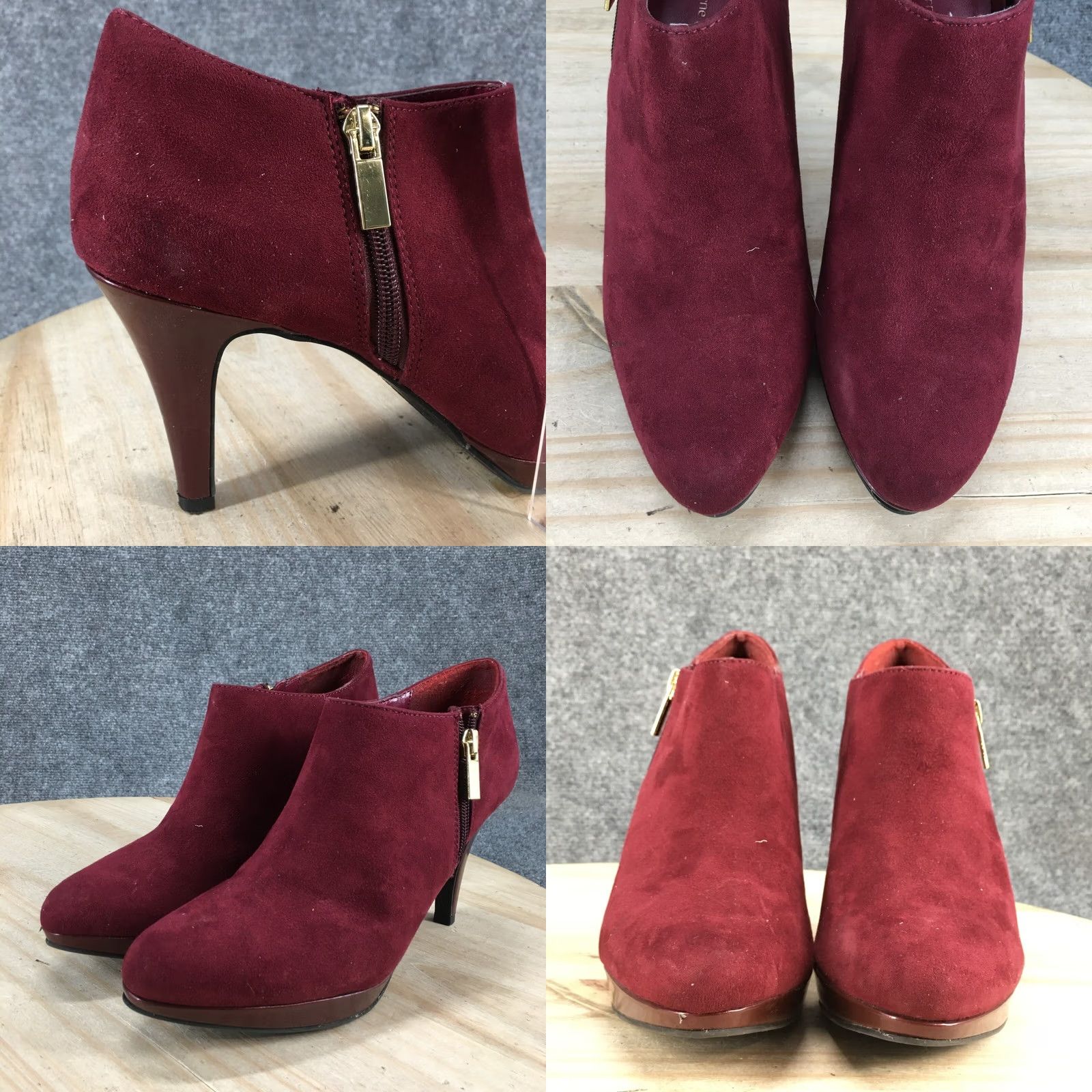 Liz Claiborne Liz Claiborne Boots Womens 9 M Casual Side Zip Stiletto Red Ankle Bootie Shoe Size US 9 / IT 39 - 8 Thumbnail